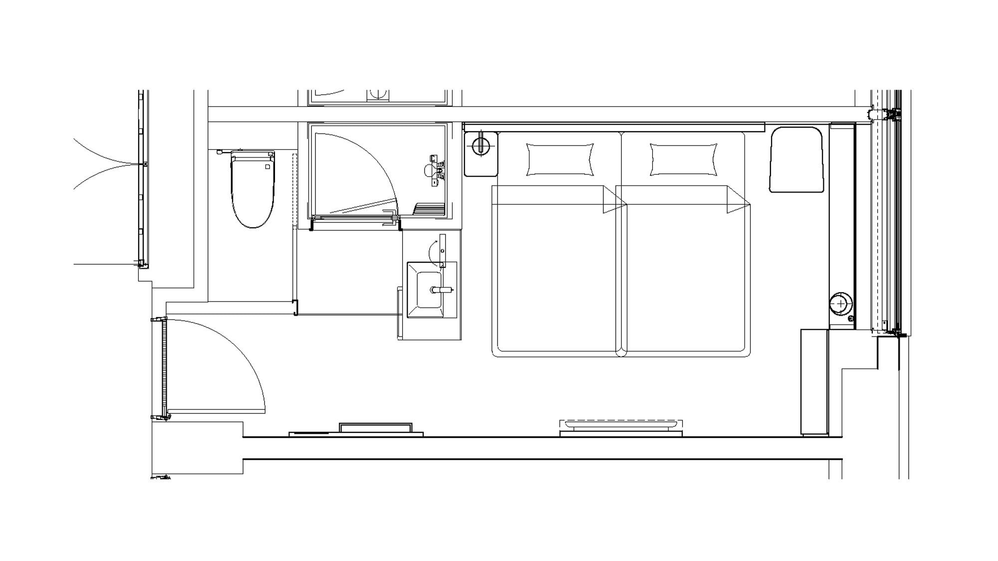 [Hollywood Twin] 18-21 square meters / Room with two beds placed next to each other, allowing for double use