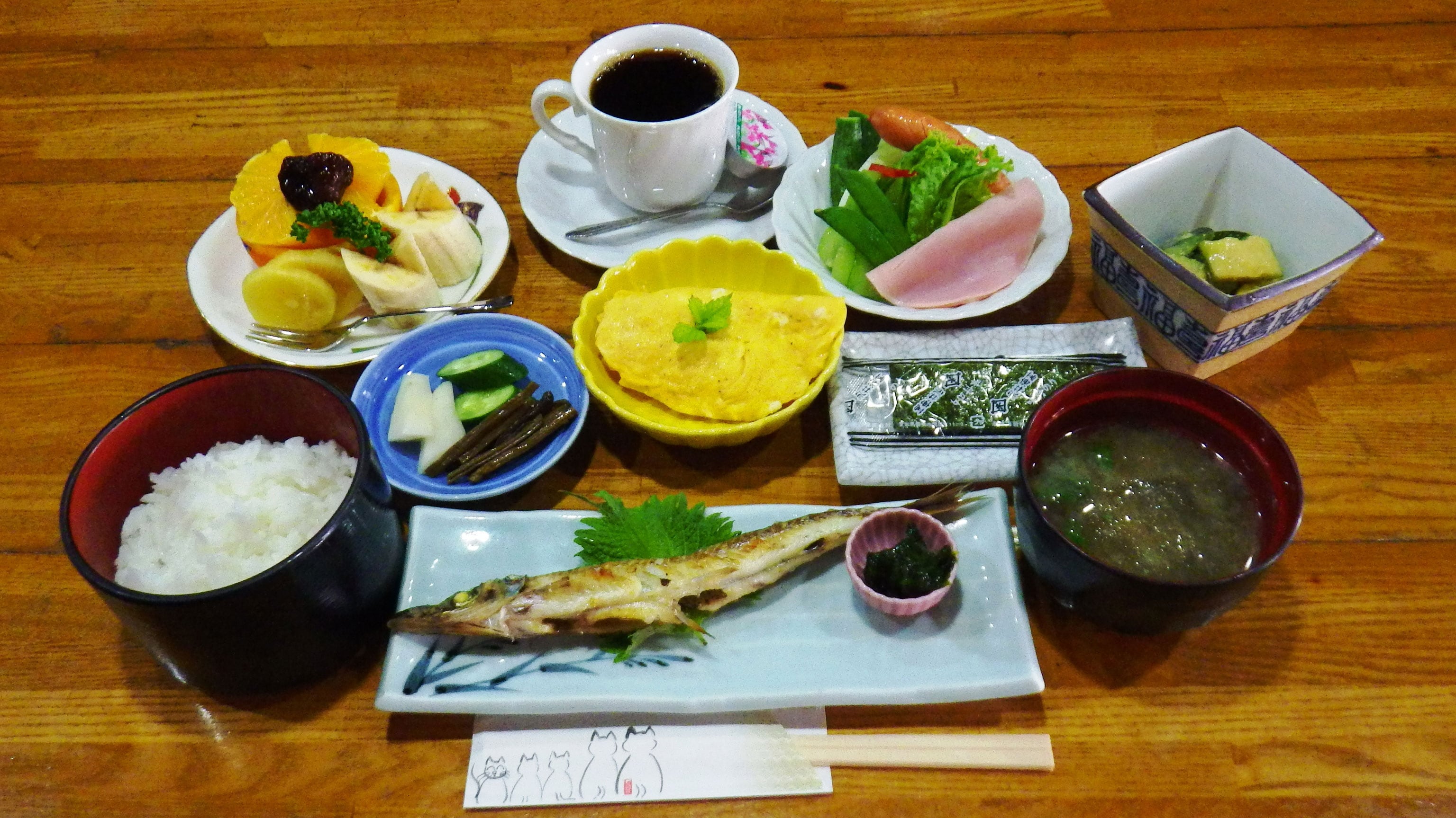 * We will prepare a hearty homemade Japanese set meal.
