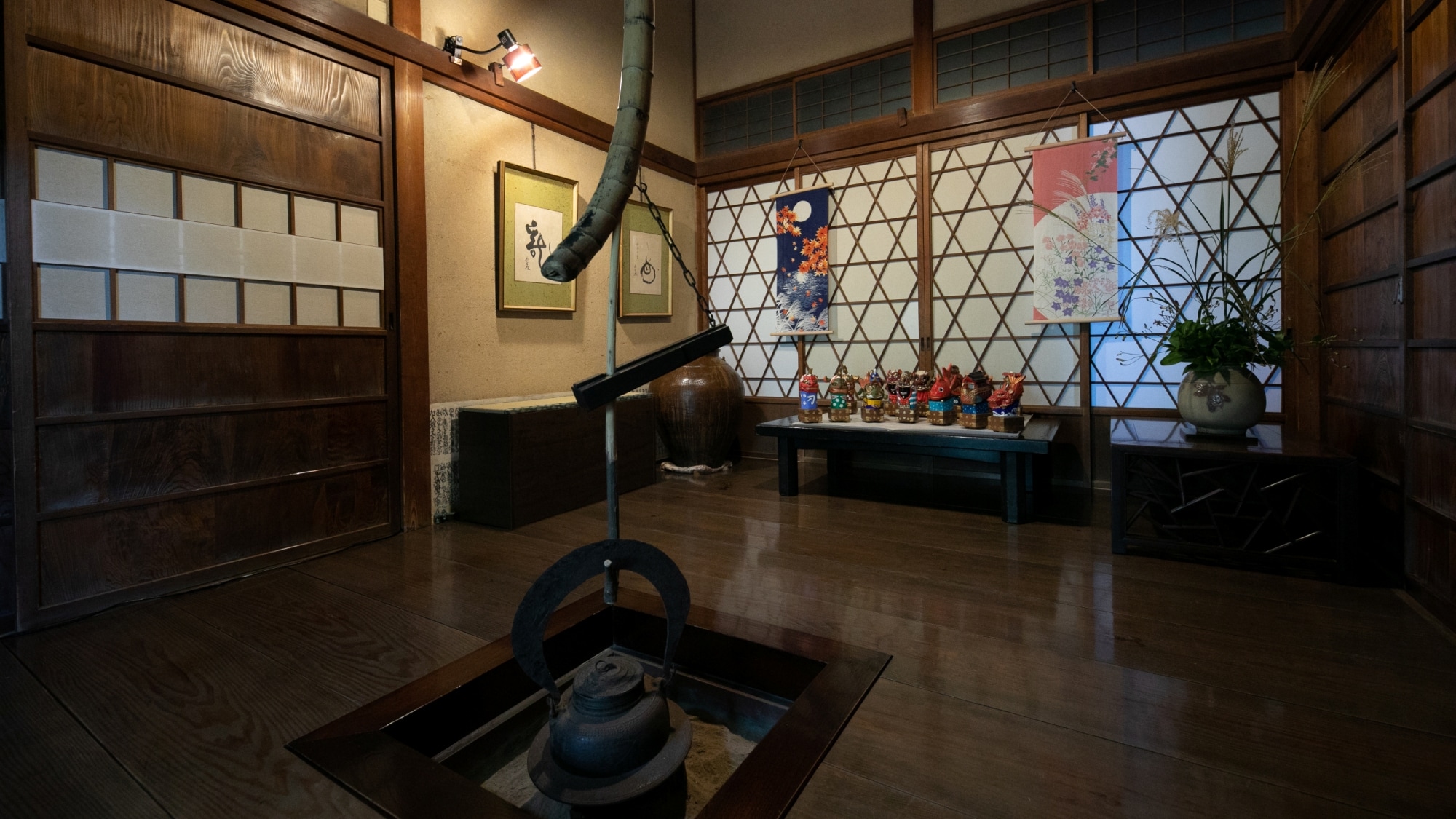 A waiting room decorated with seasonal flowers