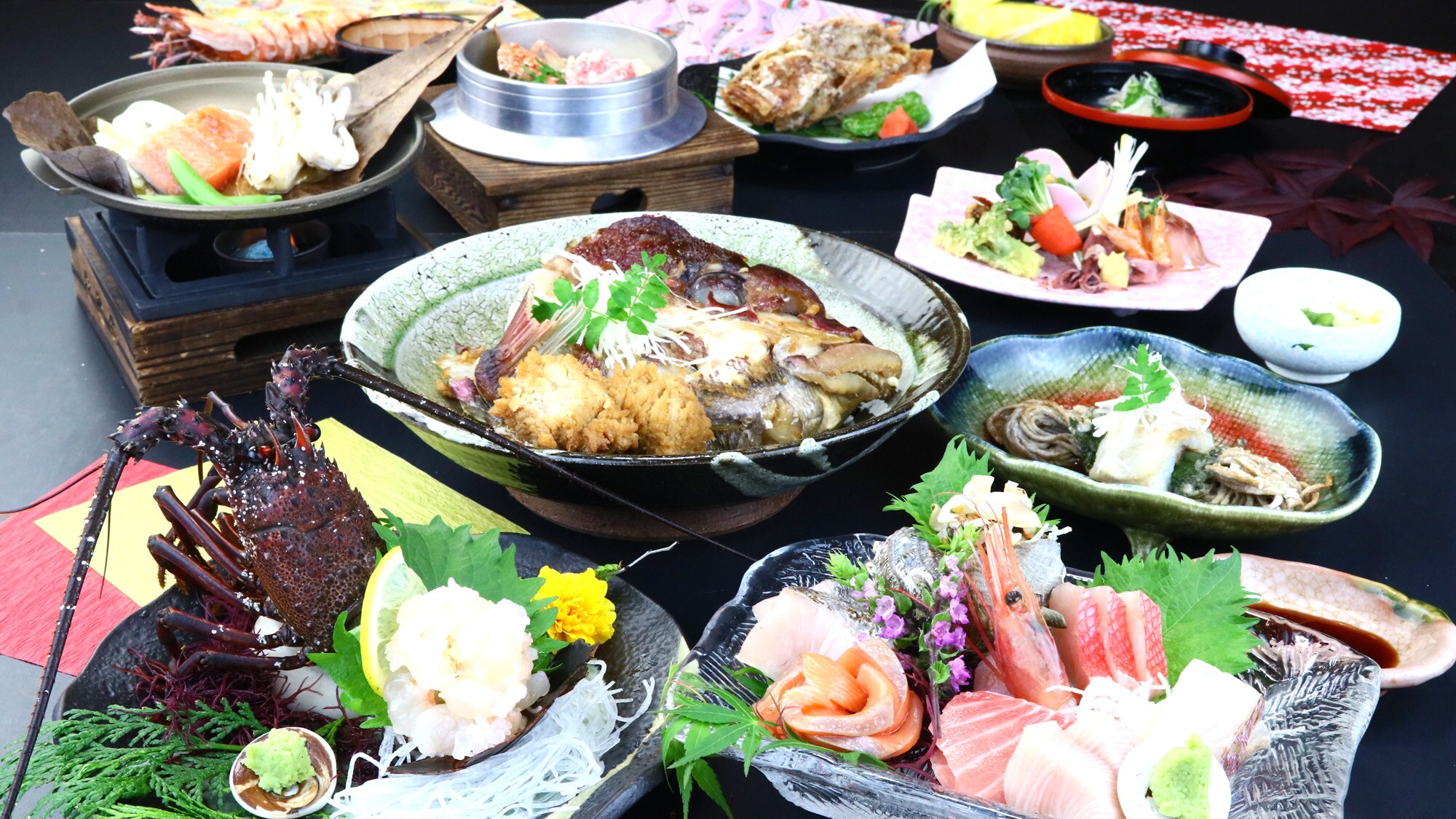 Makan malam: Menu pilihan (lobster sashimi)