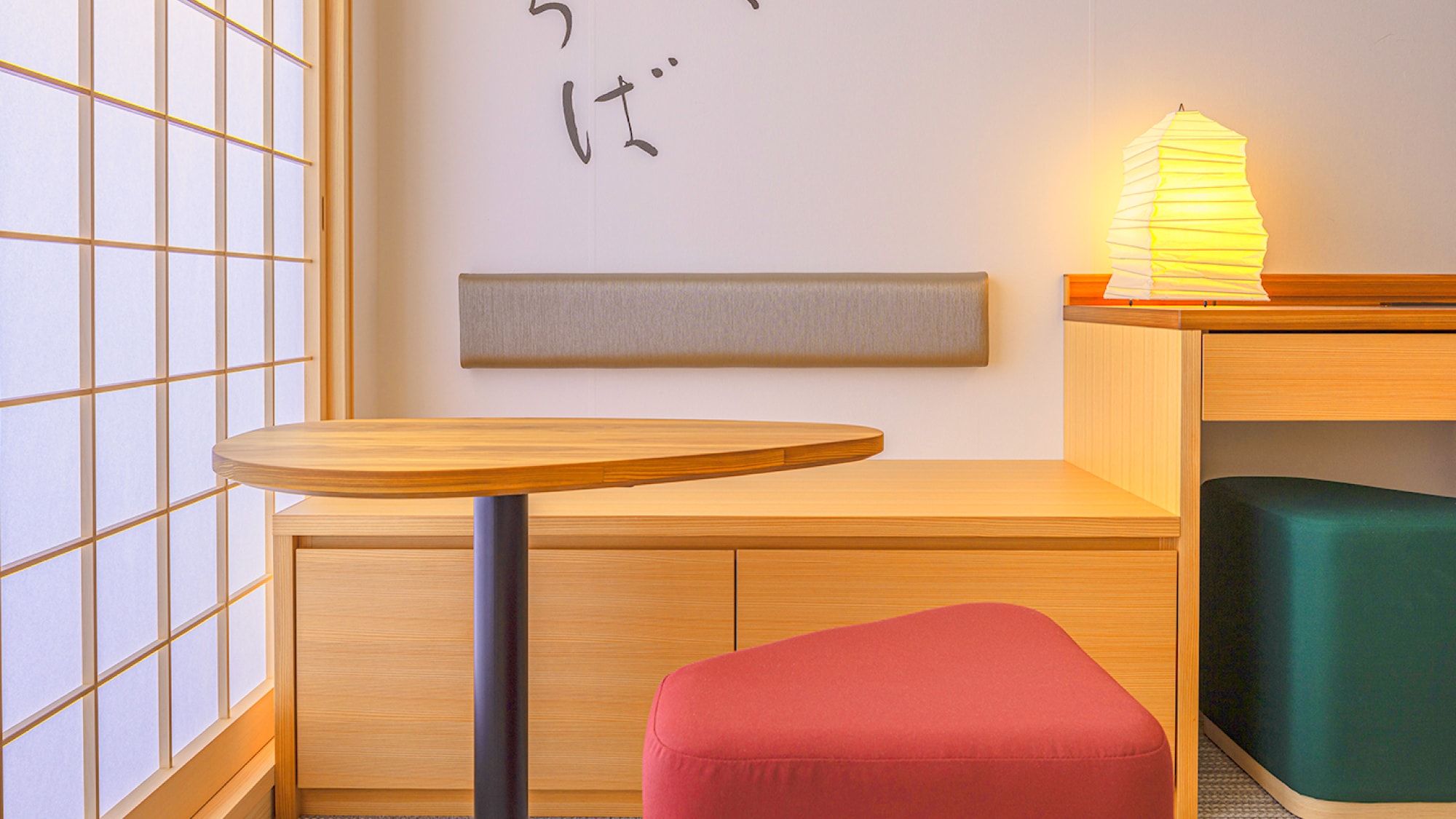 Desk and chair in the room