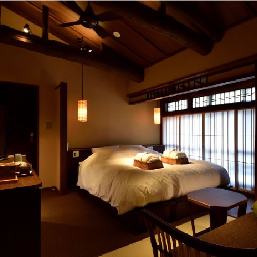 White indigo (Kyomachiya double bed Japanese-style room)