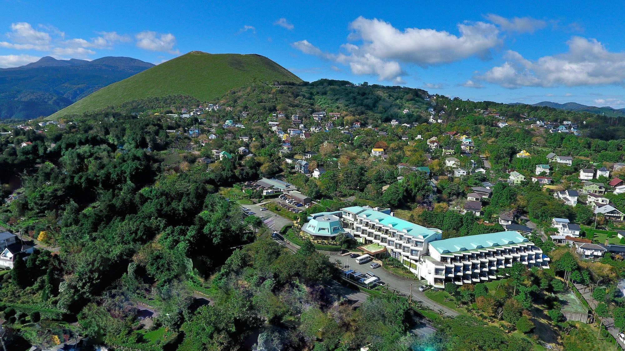 Aerial view of the main building