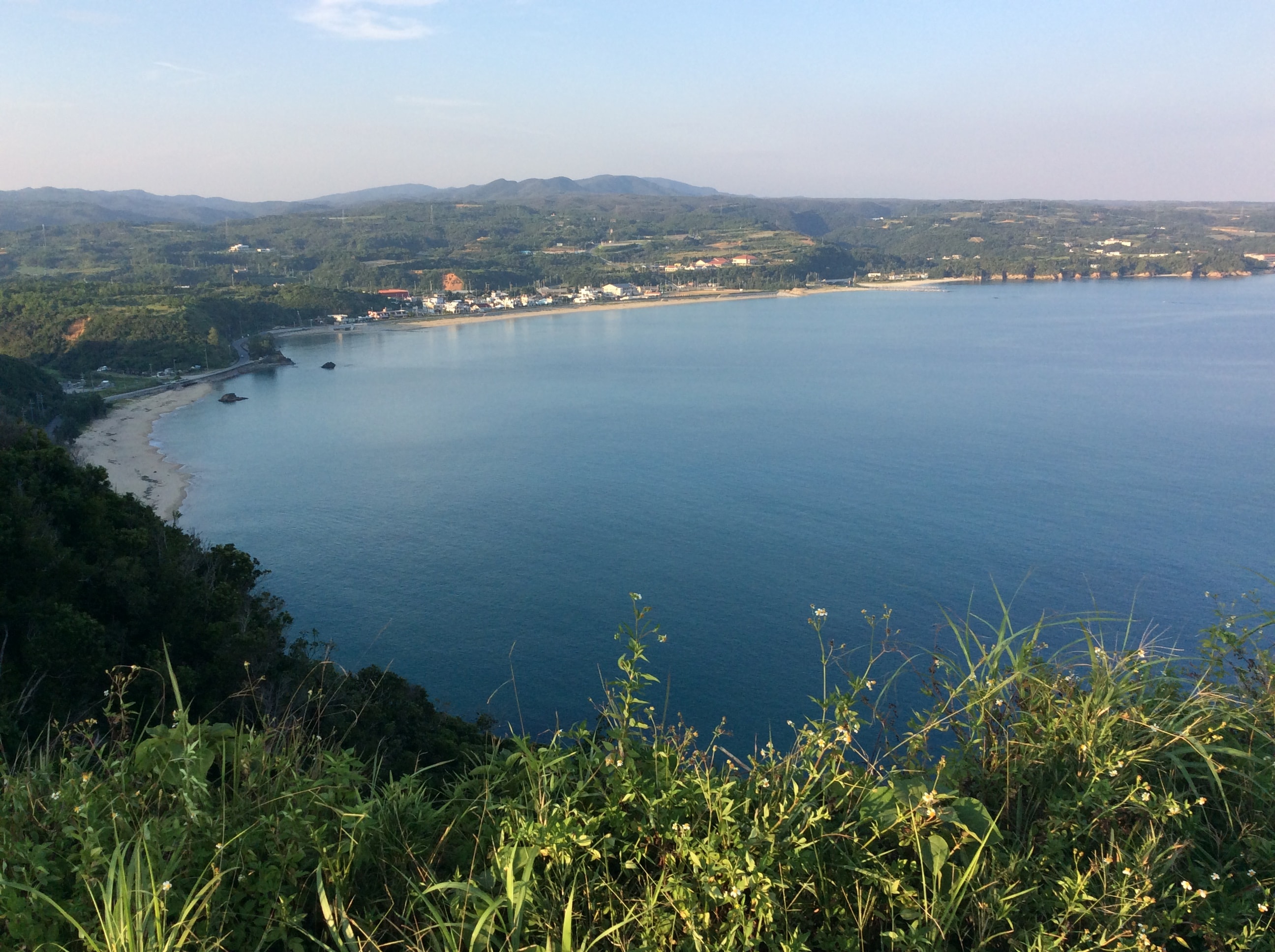 A panoramic view of Taira Bay