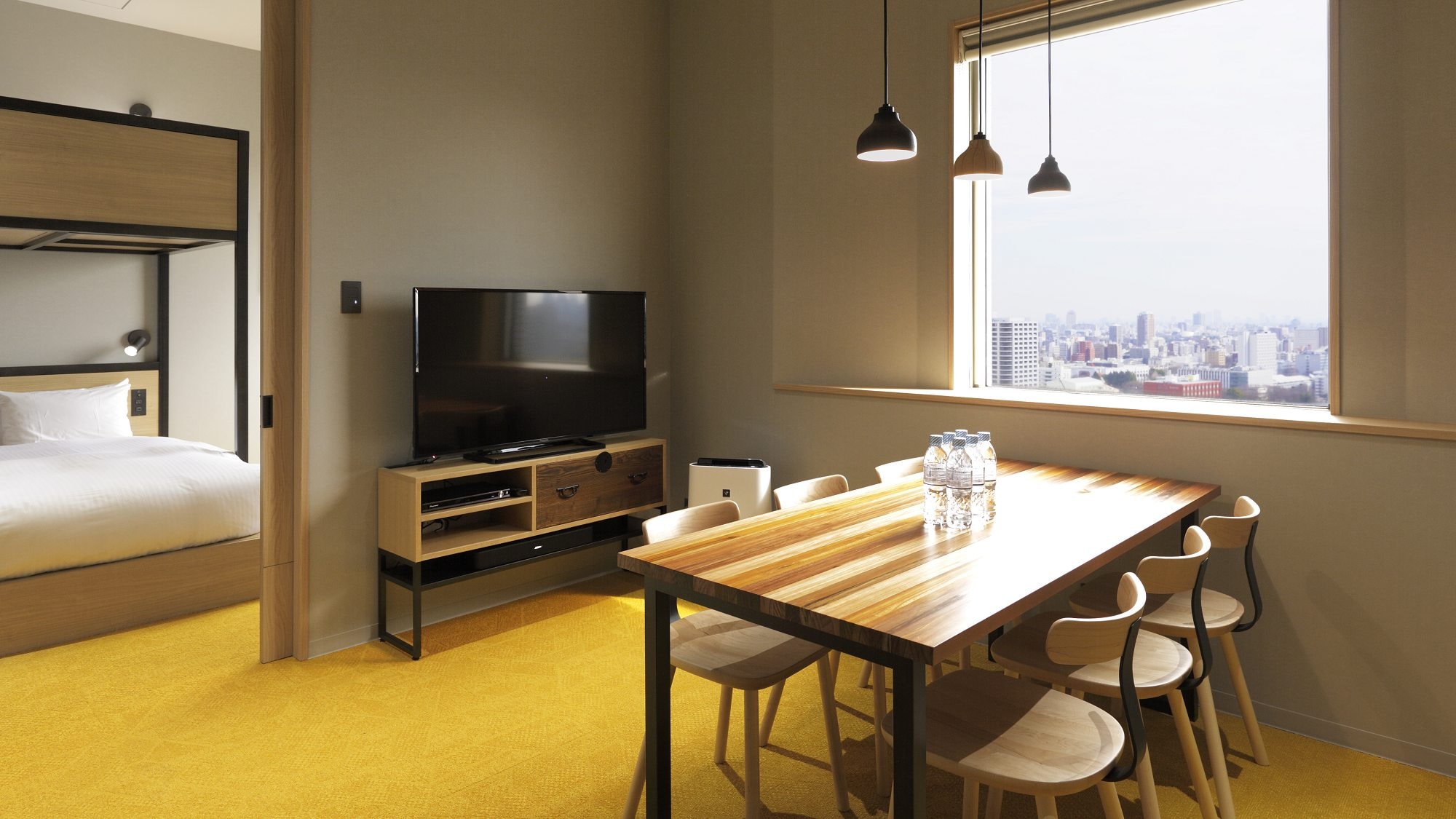 ◆Aoi Bank Bed Room｜Since this room is located on a high floor, you can enjoy an outstanding view.