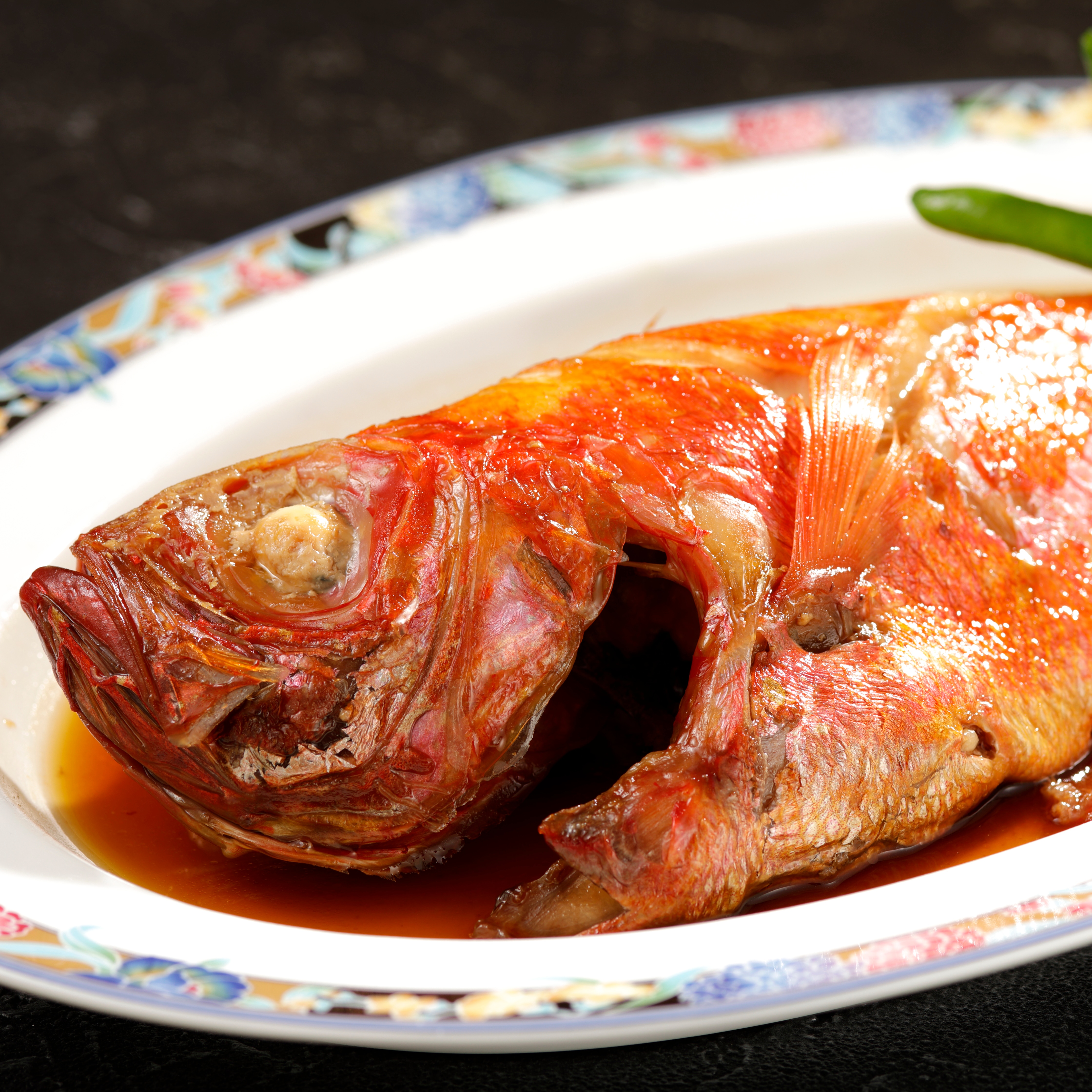 Boiled sea bream
