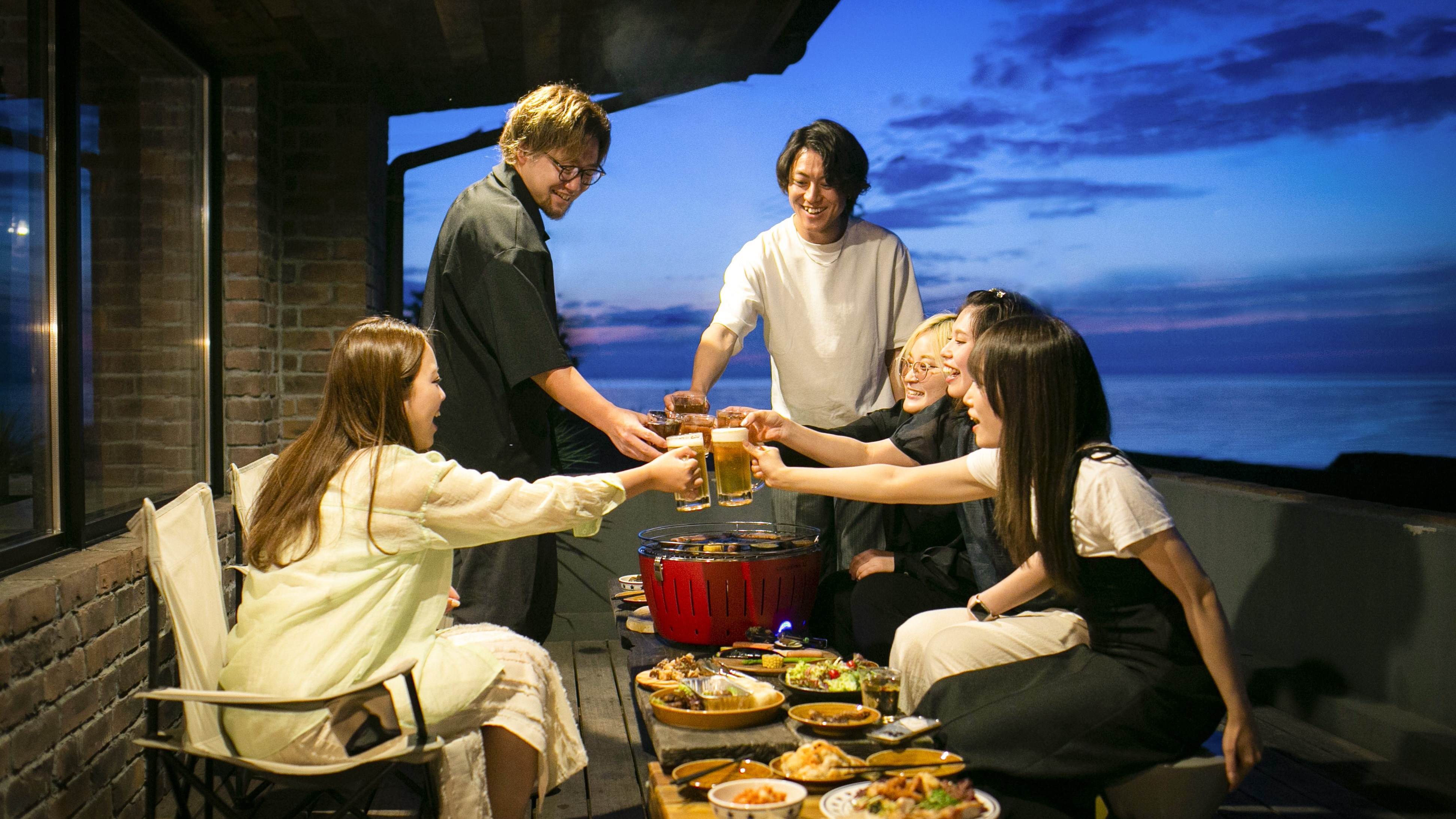 BBQ on the wooden deck