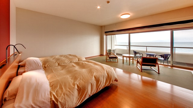 Ocean side Japanese-Western style room with balcony