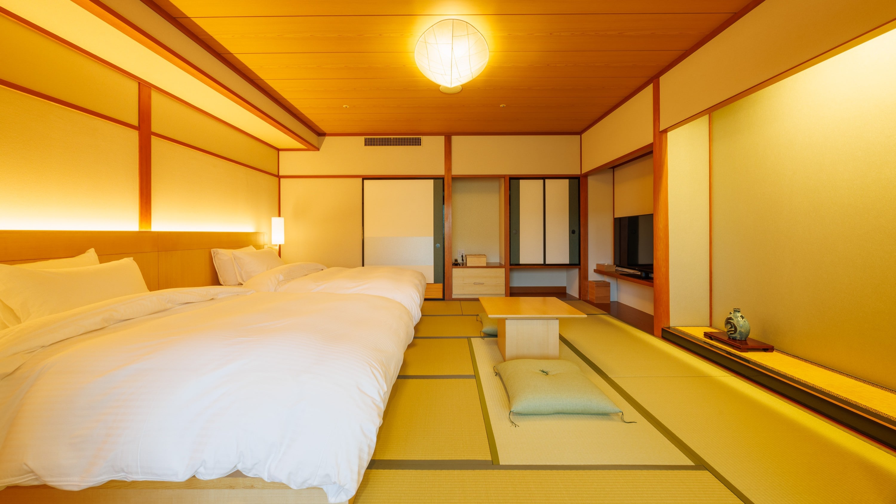 [ปรับปรุงใหม่ในเดือนเมษายน 2025] ห้องซูพีเรียทวินสไตล์ญี่ปุ่นพร้อมการออกแบบที่ได้รับแรงบันดาลใจจากเมืองอิซุโมและทามัตสึคุริ