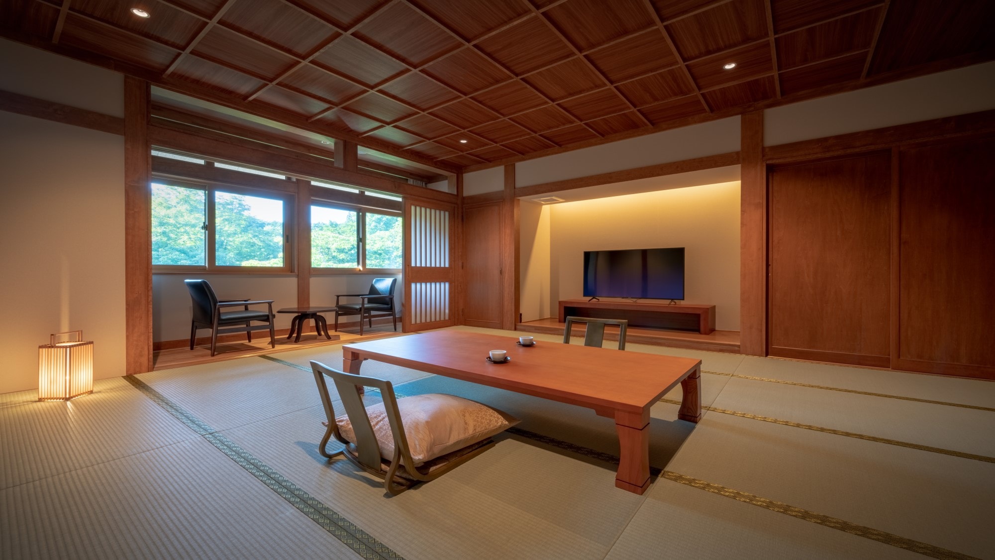 New guest room Japanese-style room (15 tatami mats) newly established in 2020 [Capacity 6 people]