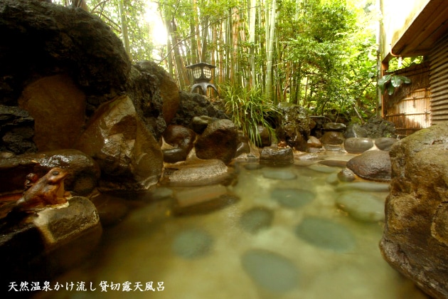 附天然溫泉水的私人露天浴池
