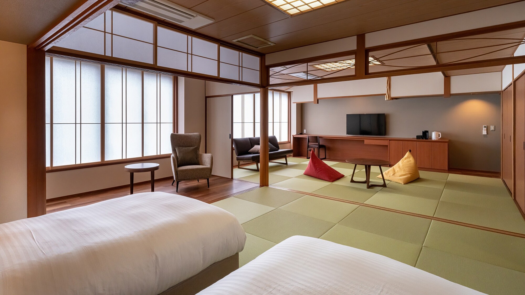 [Japanese-Western style room: with twin bed + sofa] ~Non-smoking~