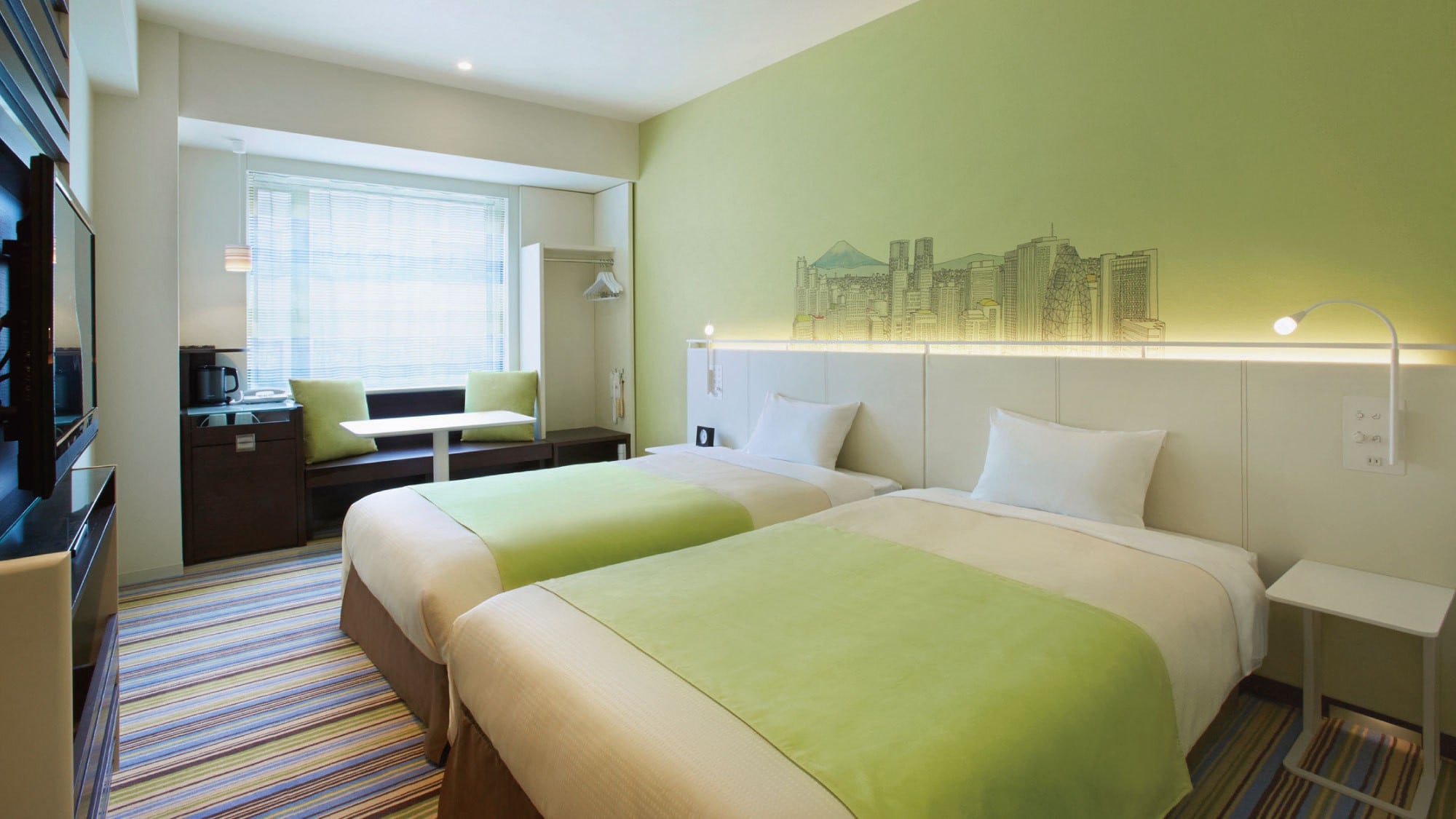 T Building - Twin Room (City Green)