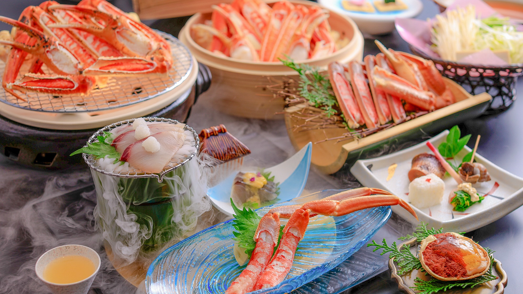 【冬季晚餐】蟹肉和牛怀石料理【示例】