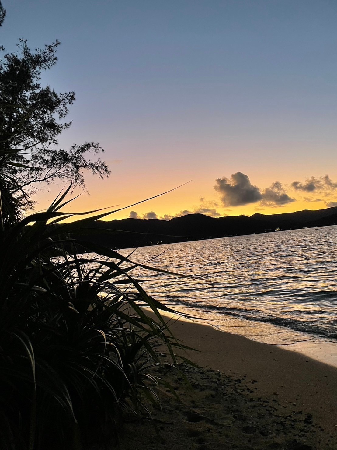 Sunset on the sea in front of the pension