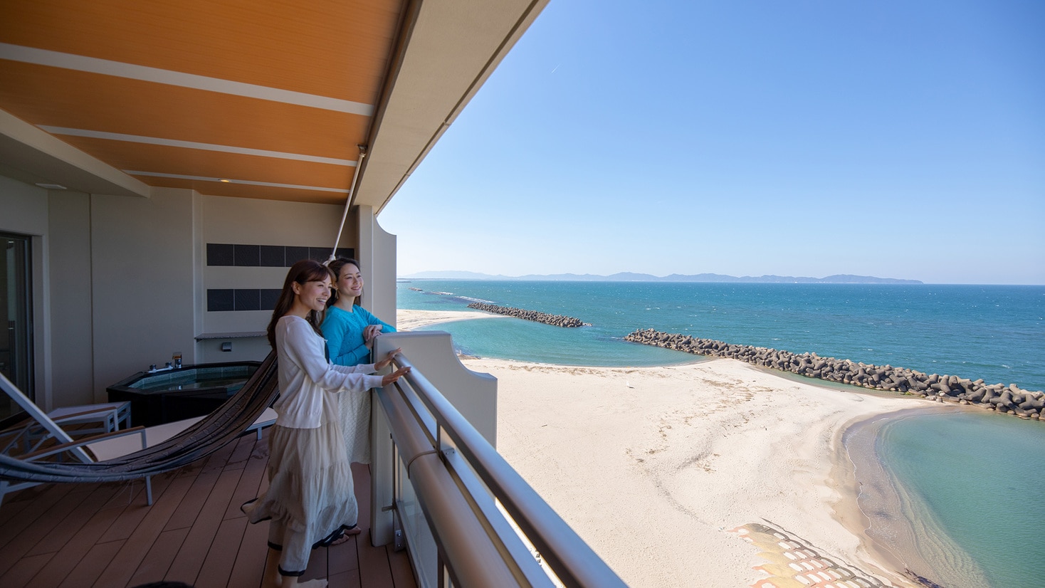 Overlooking the Sea of Japan from the terraces of the corner suites and suites!