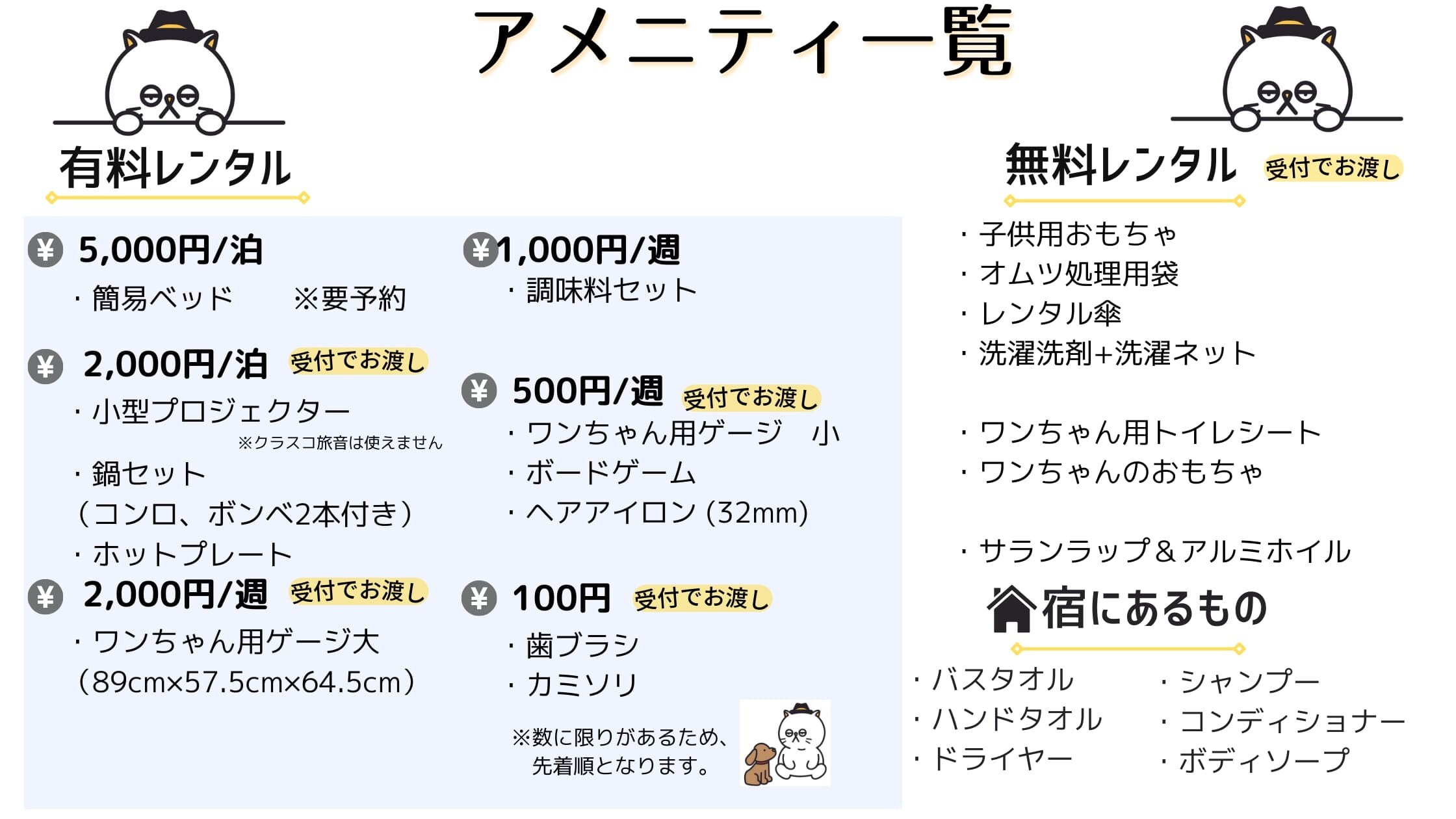 List of amenities