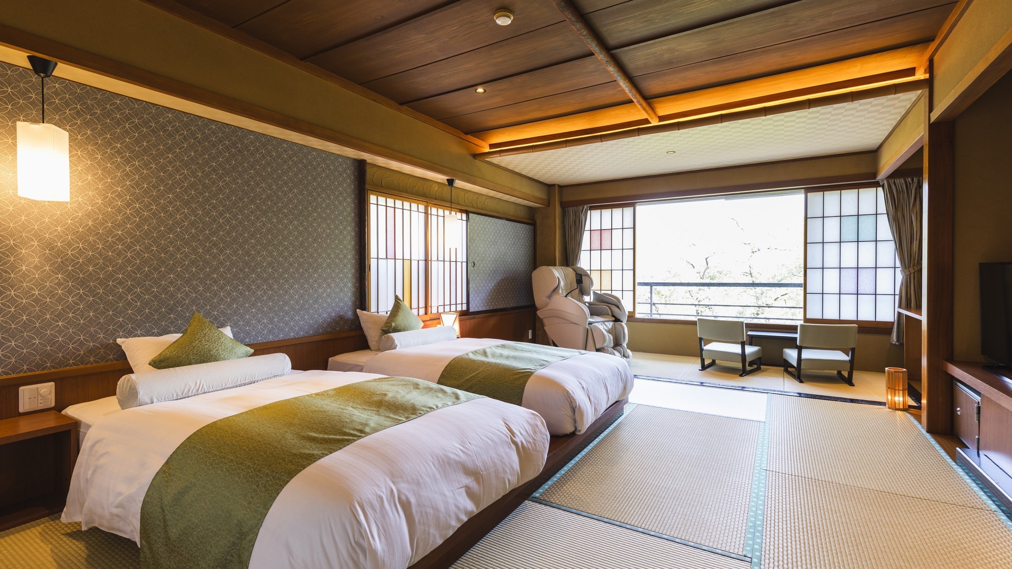 [River view] Japanese modern twin 36㎡ + with massage machine