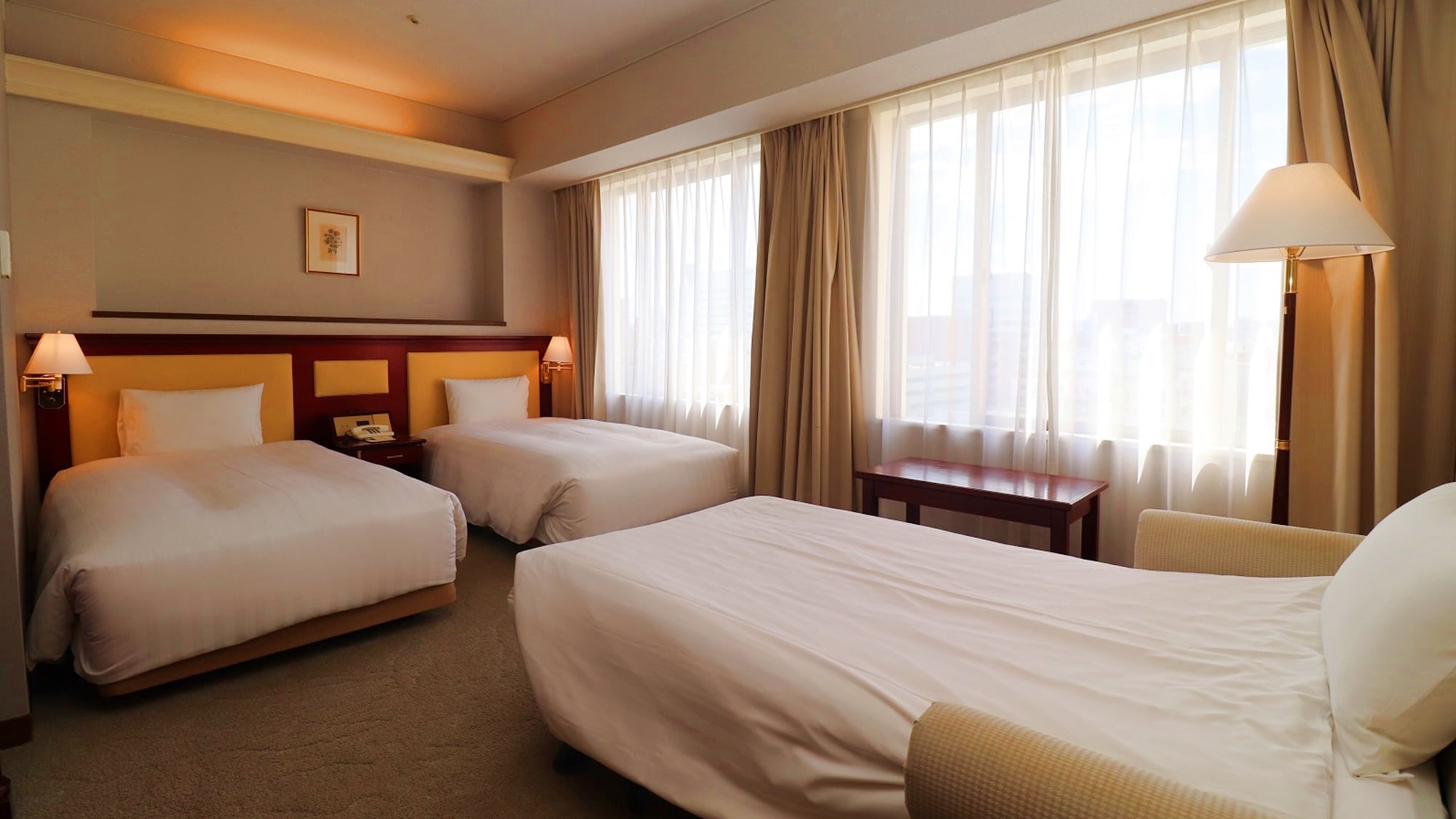 *[Large Twin] Can accommodate up to 3 people with extra bed