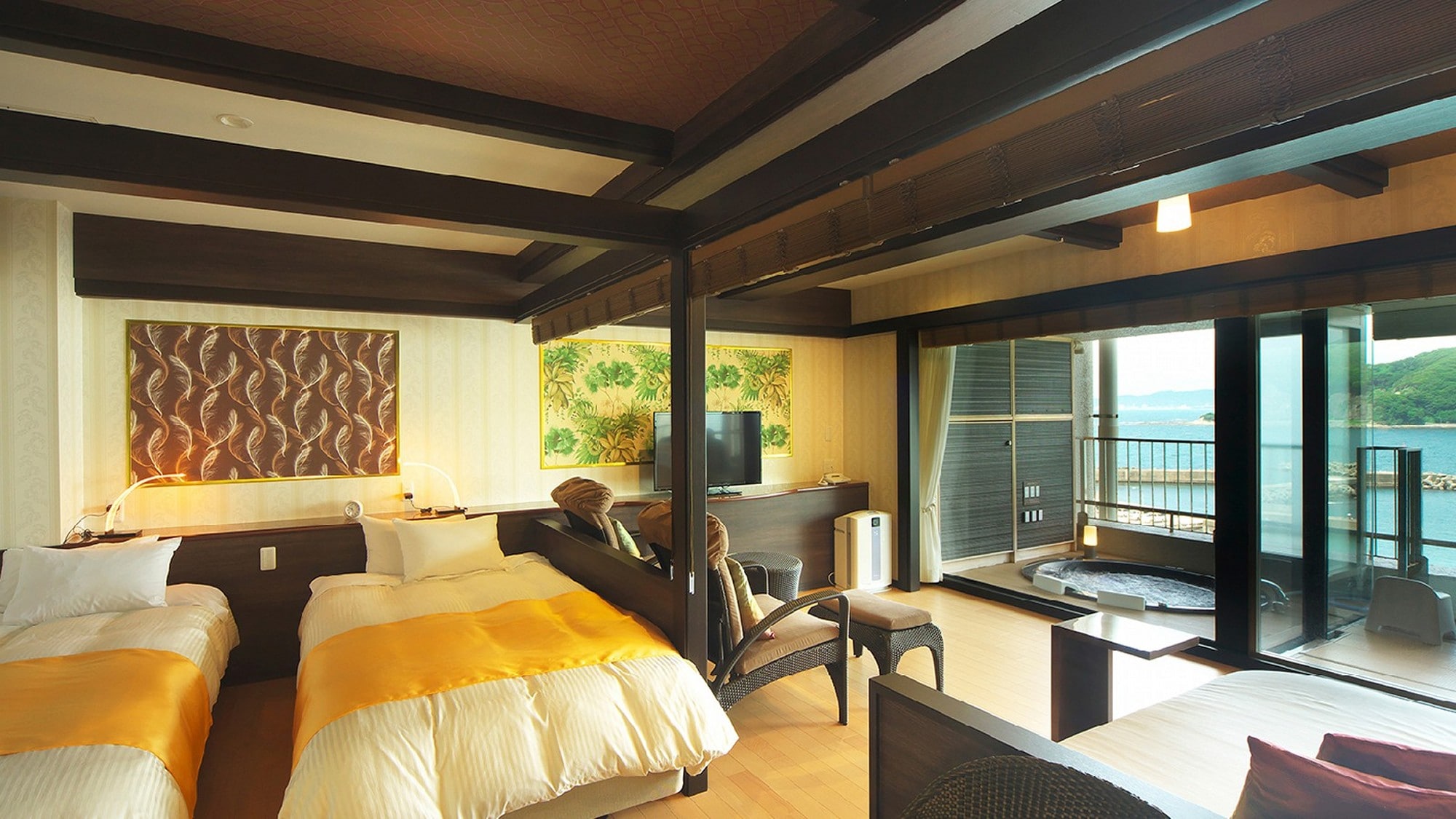 Western-style room / Special room with open-air bath <Ocean view> Guest room with jet bath open-air bath