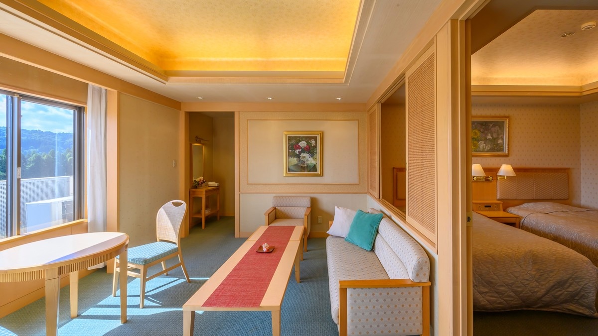 Bright sunlight shines in (image is deluxe twin)