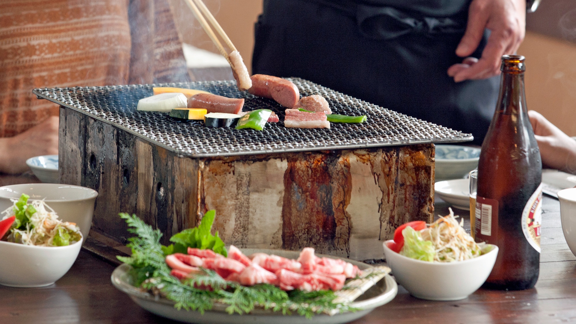 Authentic charcoal grilling