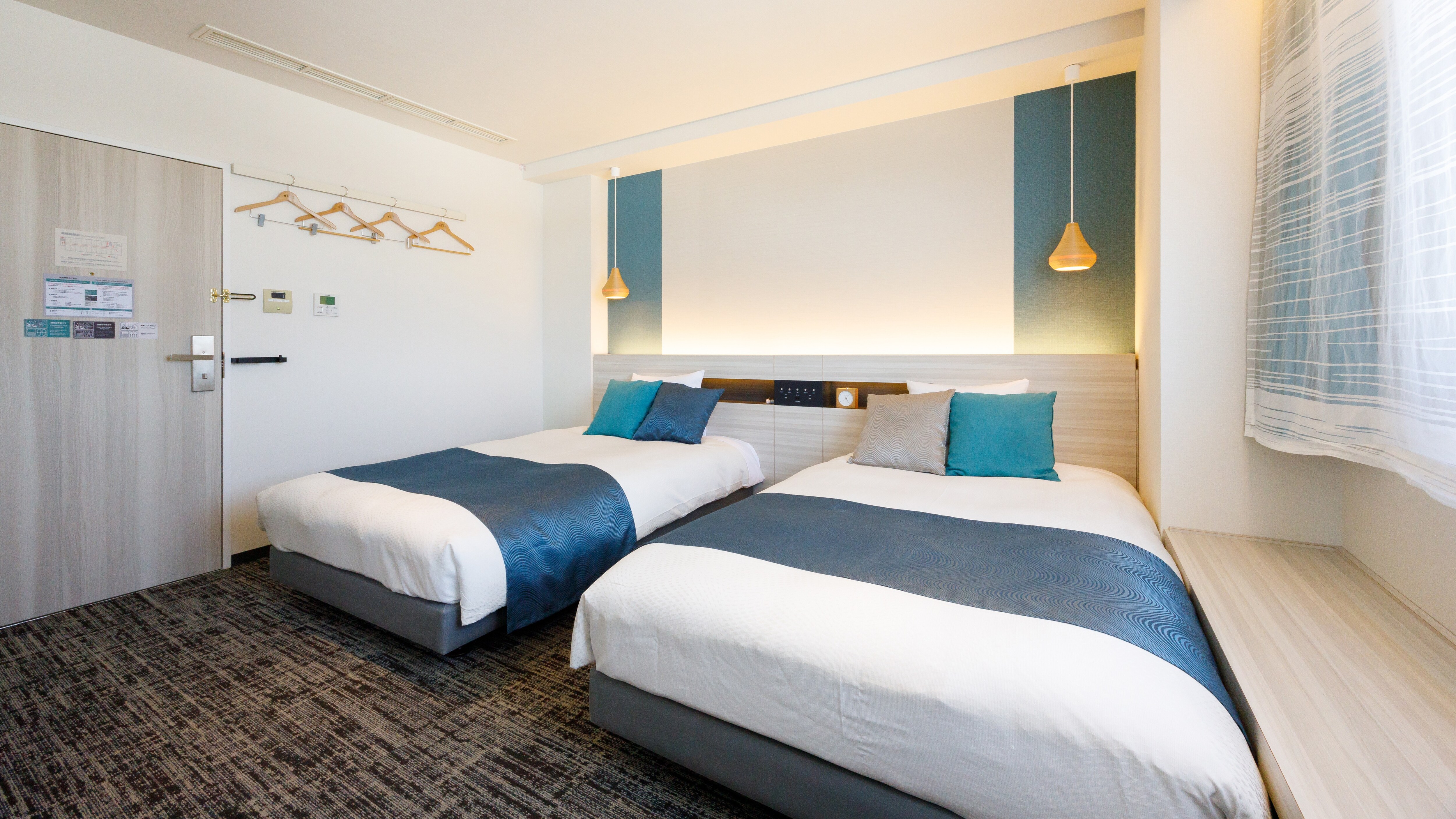 [Kamar kembar, 22 meter persegi, 2 tempat tidur semi-double, lebar 120 cm]