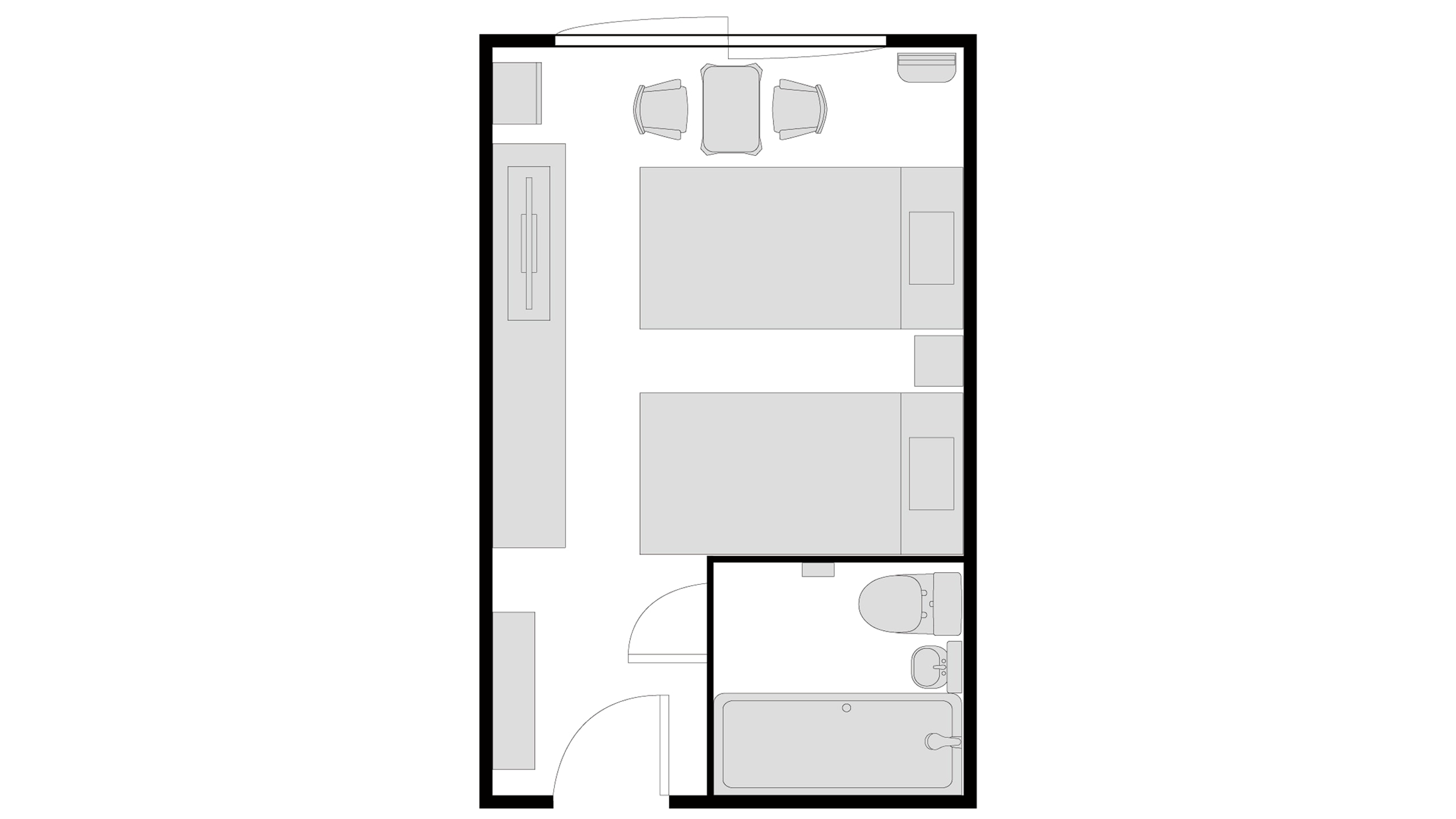 [Non-smoking] ☆ Western-style twin room (floor plan)
