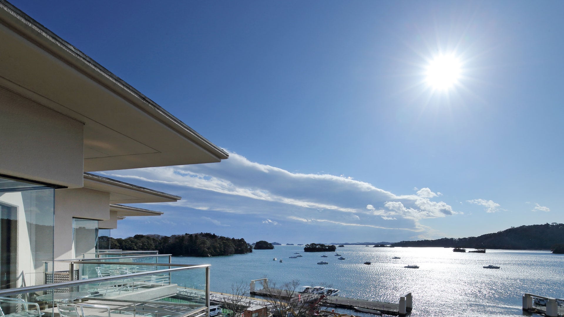 View of Matsushima Bay from a Japanese-style twin room at Matsushima Century Hotel
