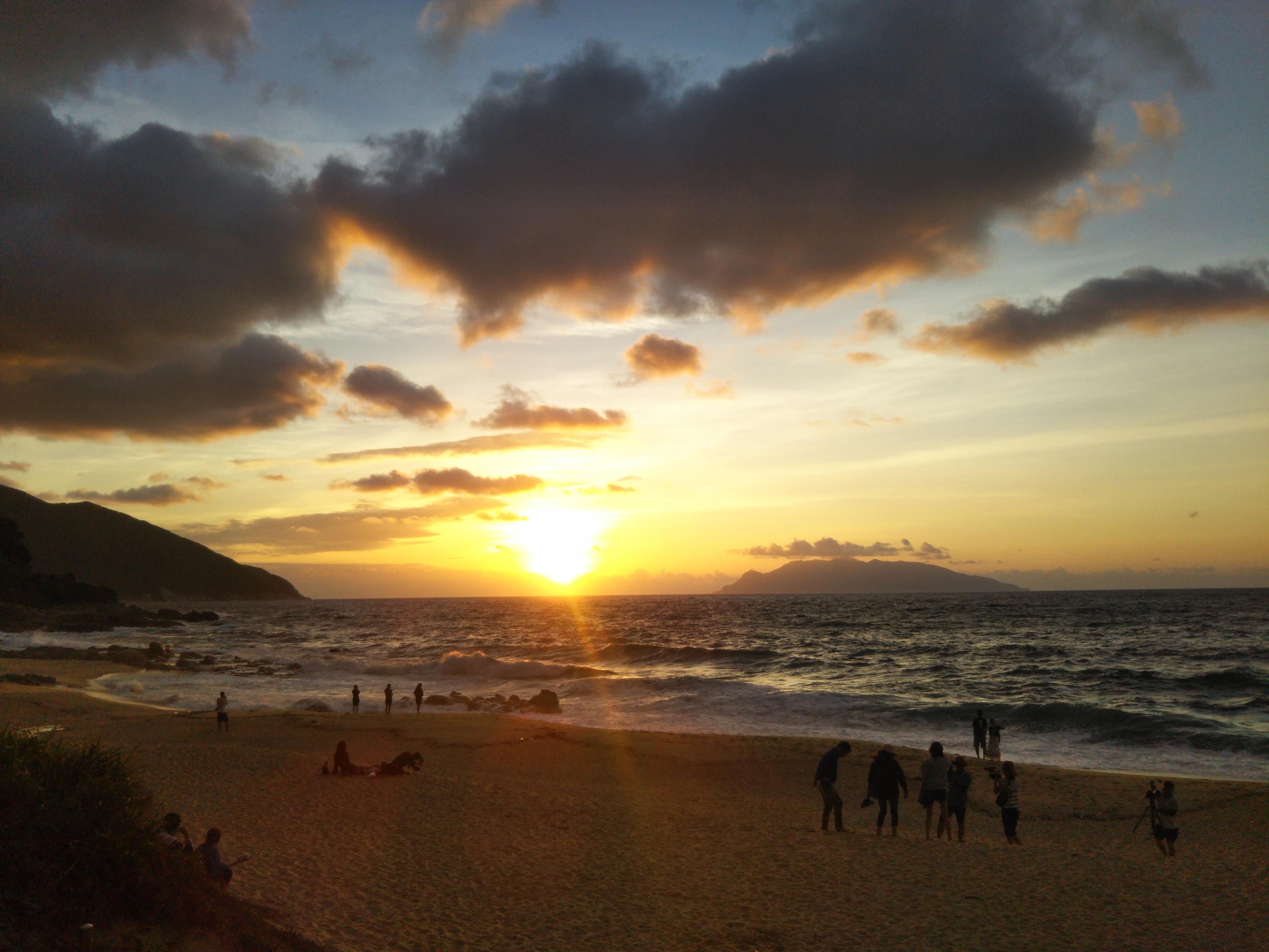 Sunset on the countryside beach