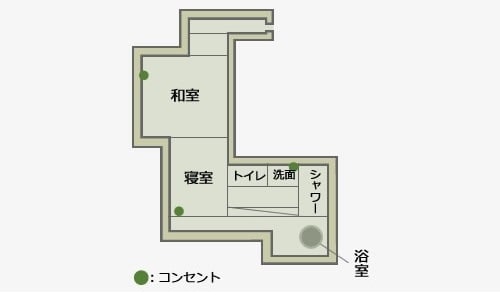 ห้องพักพร้อมอ่างอาบน้ำกลางแจ้ง [ไม้ไผ่] แผนผังชั้น