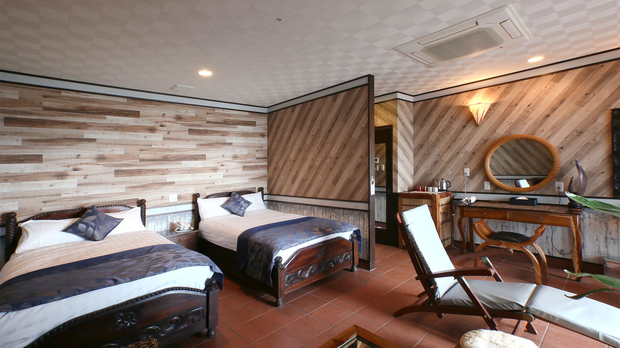 ・＜Superior Twin Akou＞The warmth of wood allows you to relax in a gentle and comfortable atmosphere.