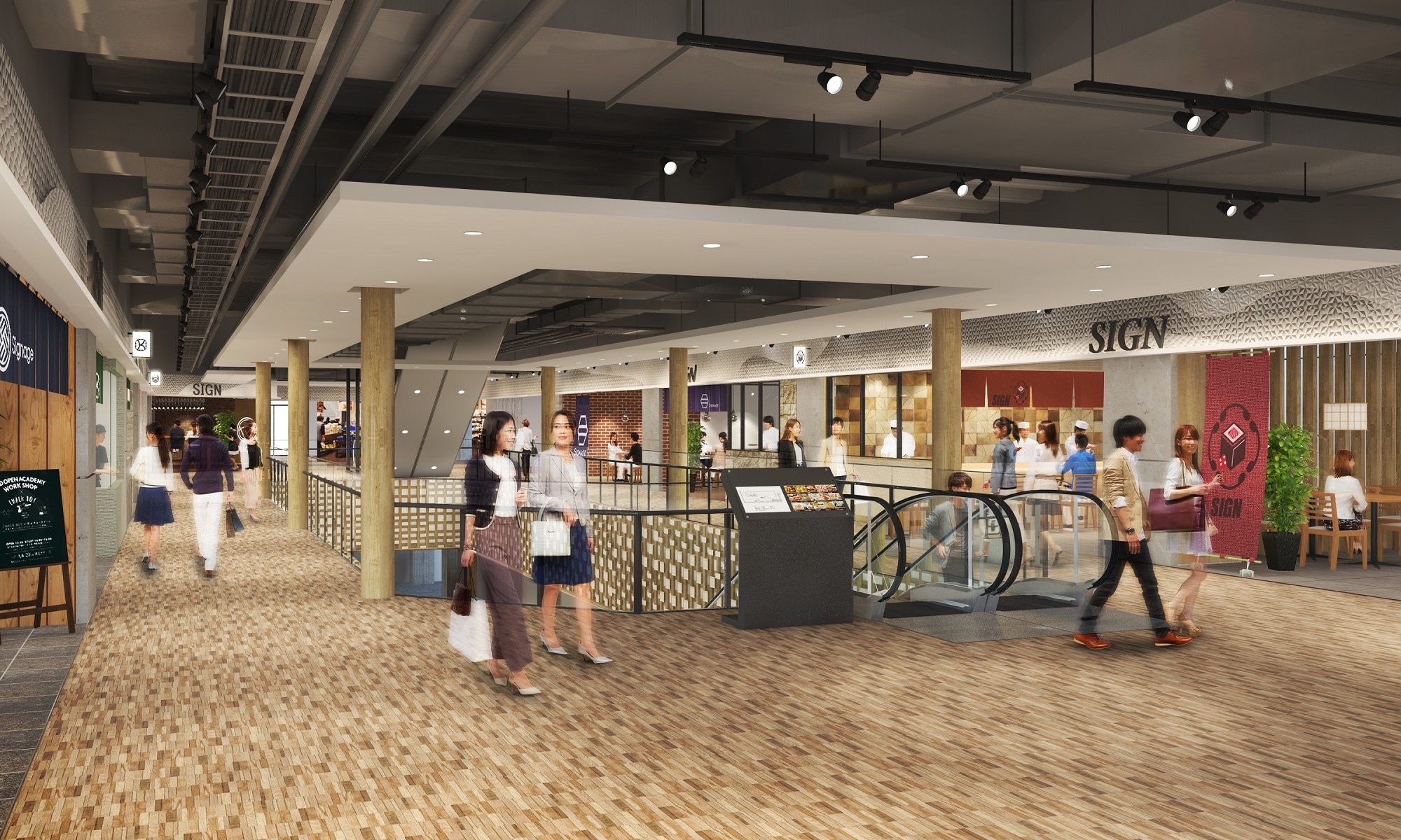 Fasilitas komersial lantai 2 (perspektif gambar lengkap)