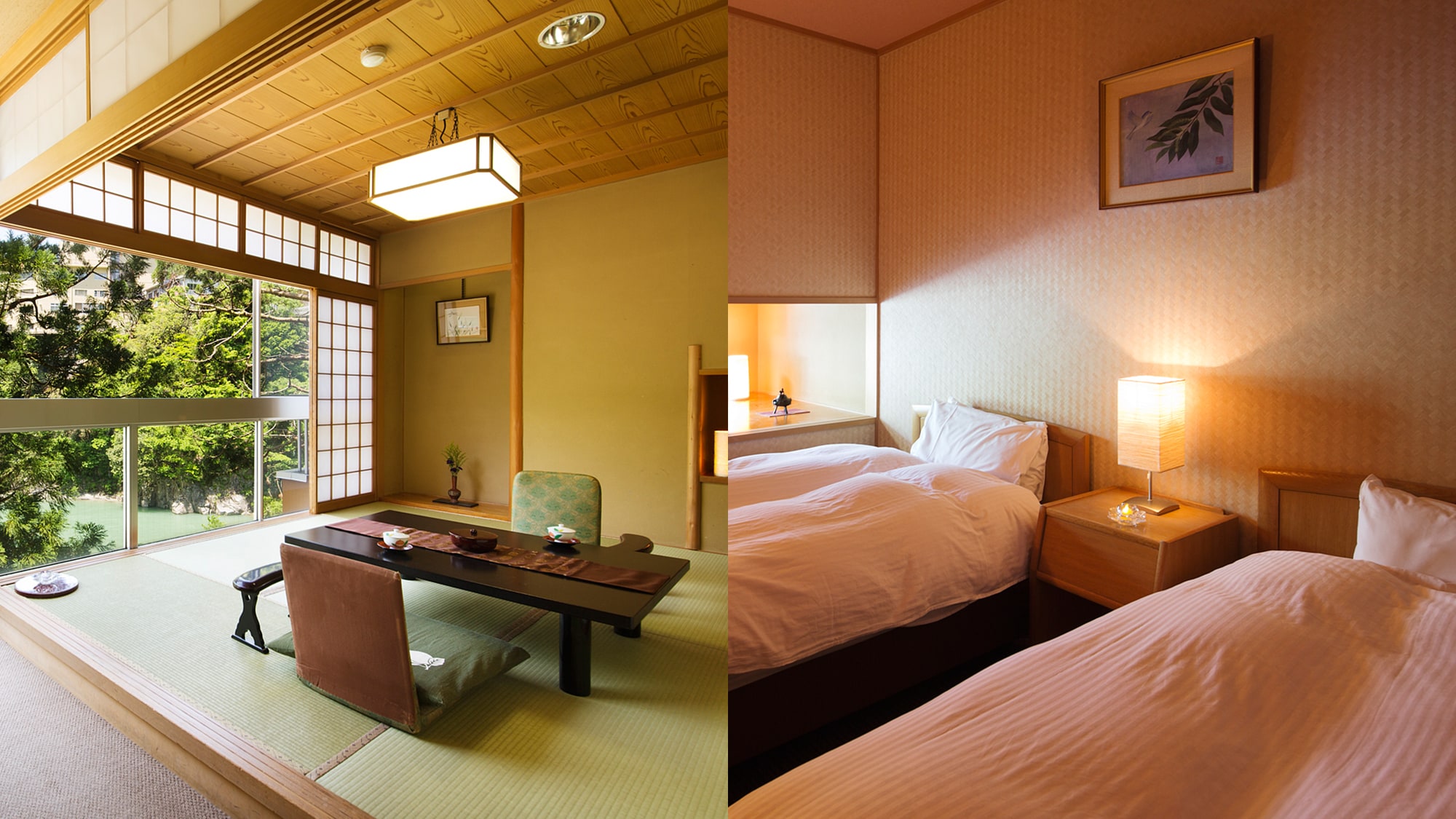 ◆ Japanese-Western style room with Kurobe river view ◆