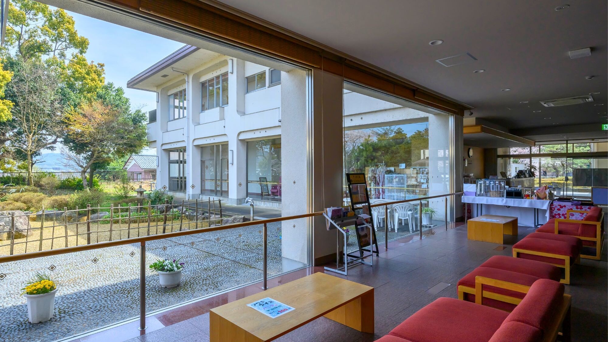 A bright and spacious building surrounding a courtyard