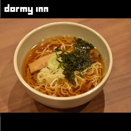 Half-size soy sauce ramen is offered free of charge at the hotel 2nd floor restaurant "Hatago"!