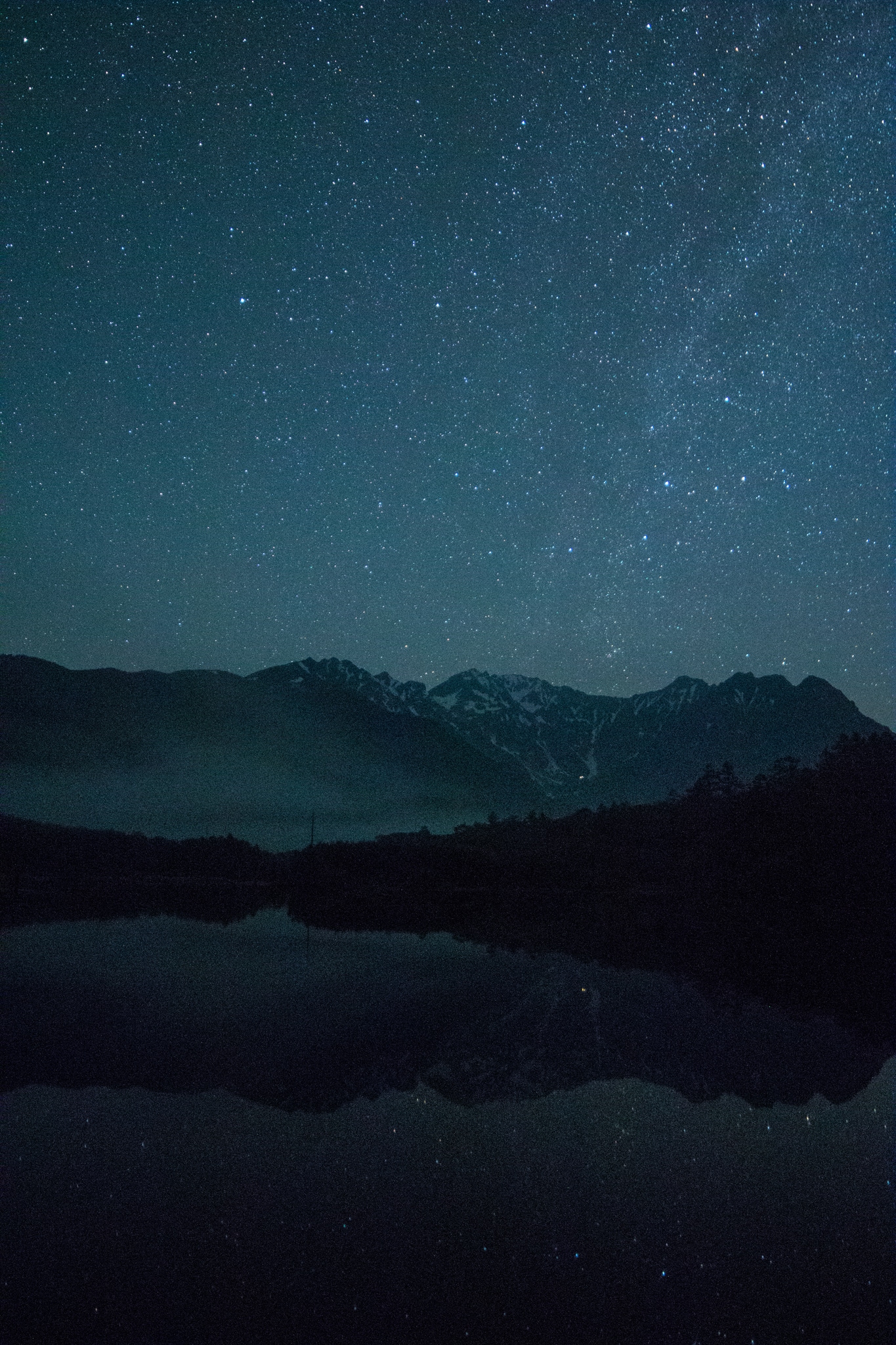 Hotaka mountain range and Milky Way