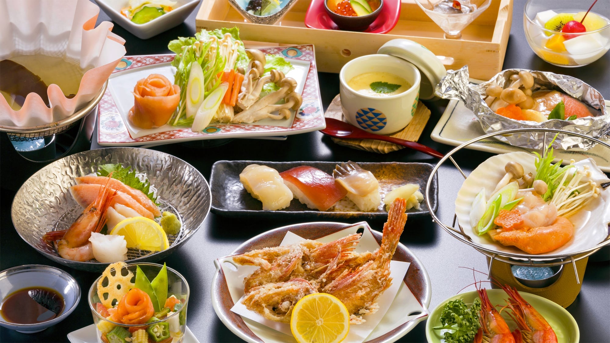[Dinner example <Special plan>] You can enjoy the taste of high-quality ingredients from the Okhotsk Sea.