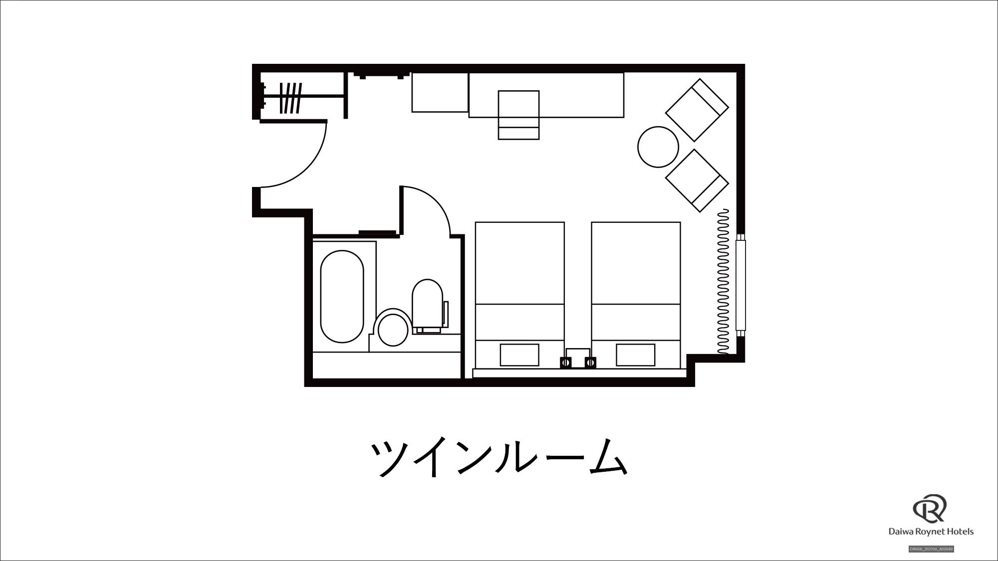 Twin room floor plan
