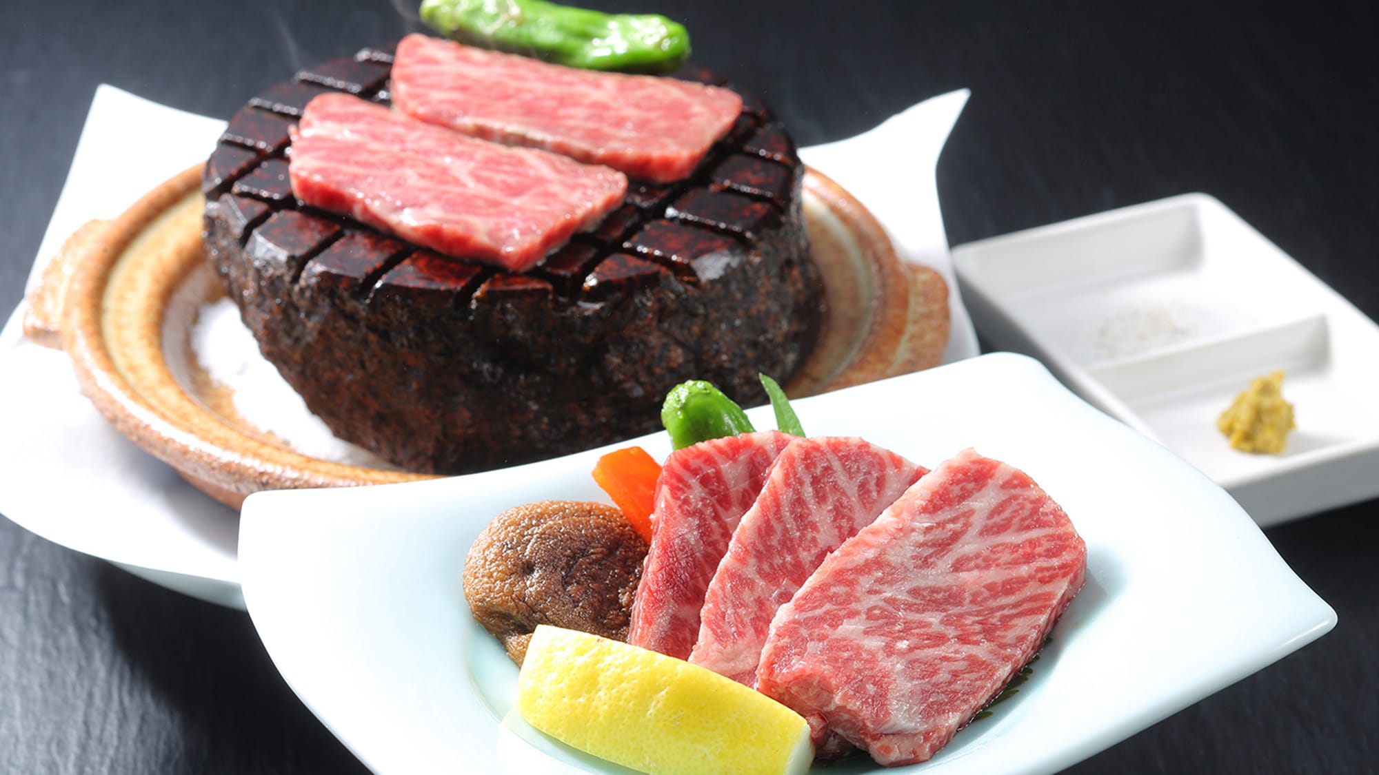 茨城縣產日本黑毛牛，日立牛腿肉，筑波石烤製 [特設客房客人專屬]