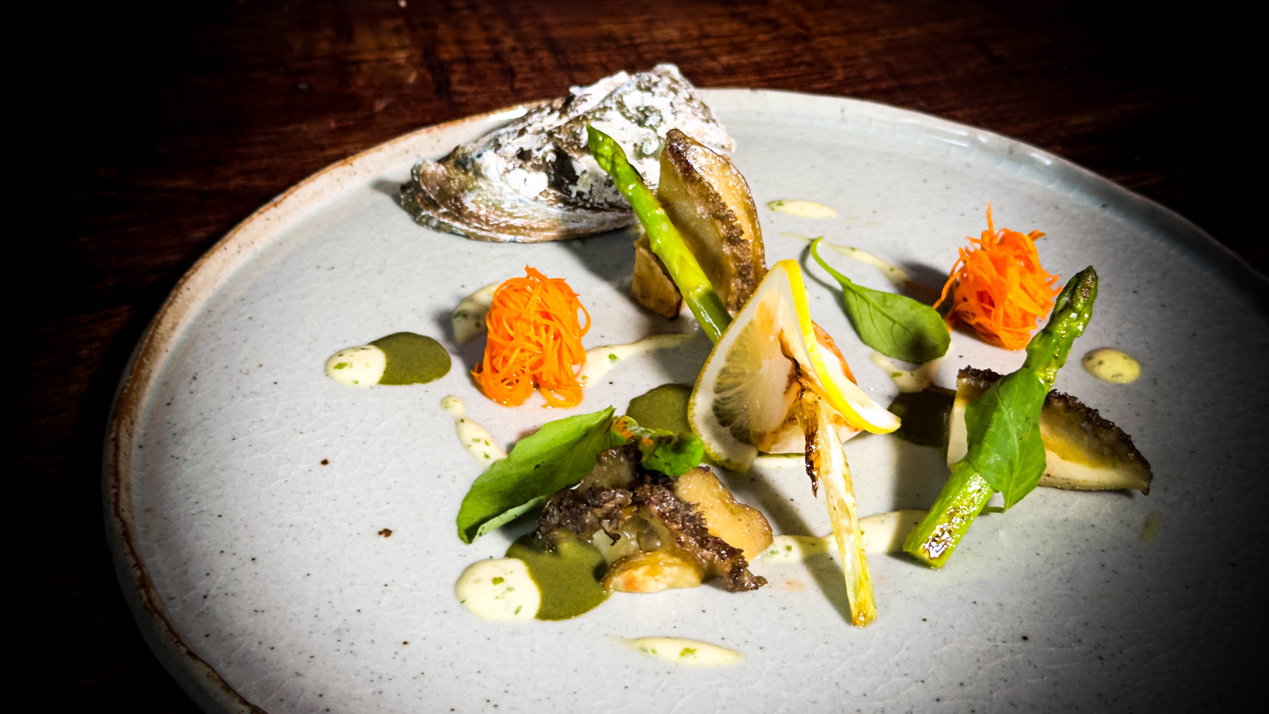 [Dinner] Special plan: Charbroiled abalone with turnip and sudachi carrot rapée