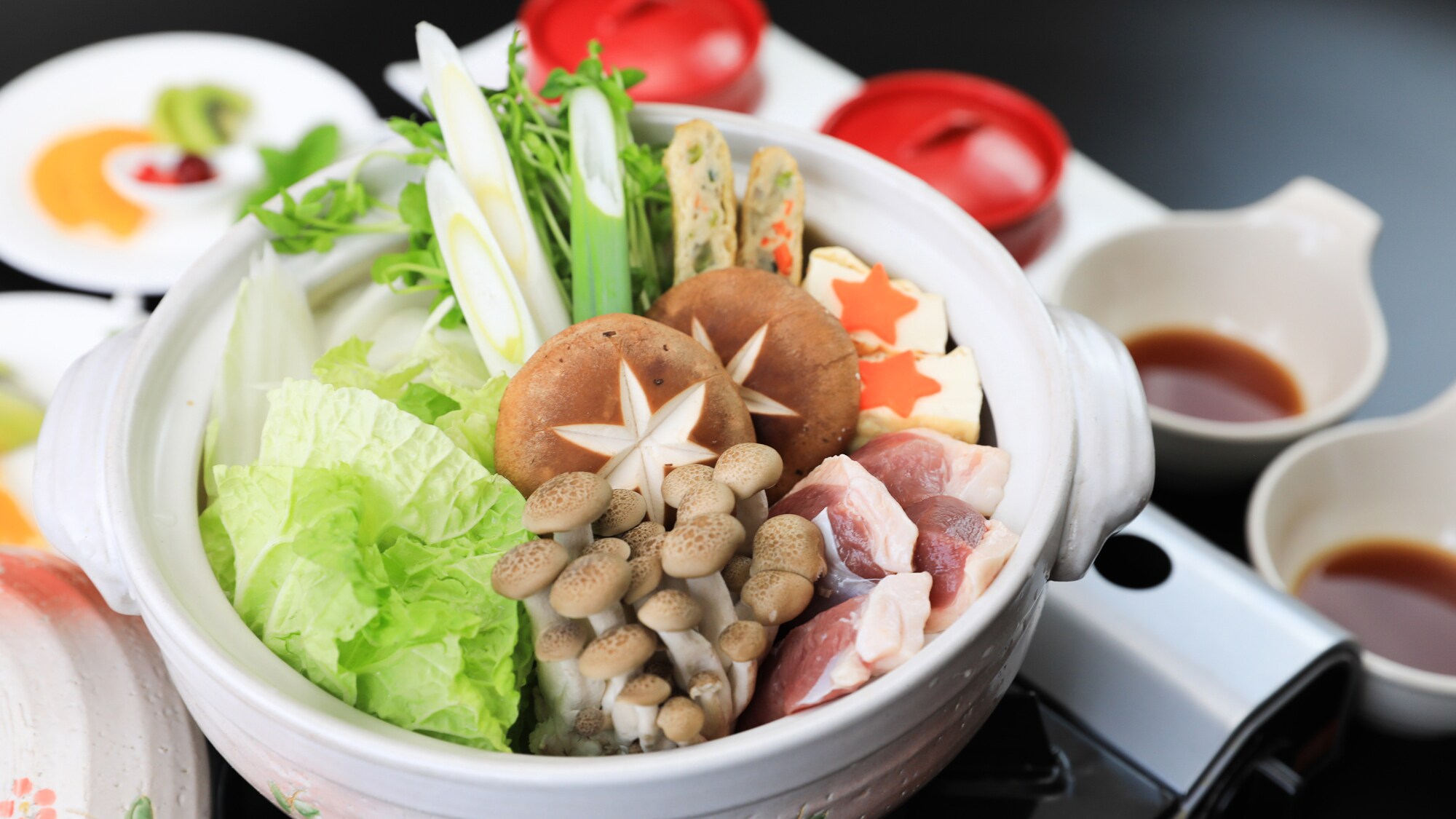 The duck and spring onions go perfectly together! Light but full of flavor! Duck hotpot course