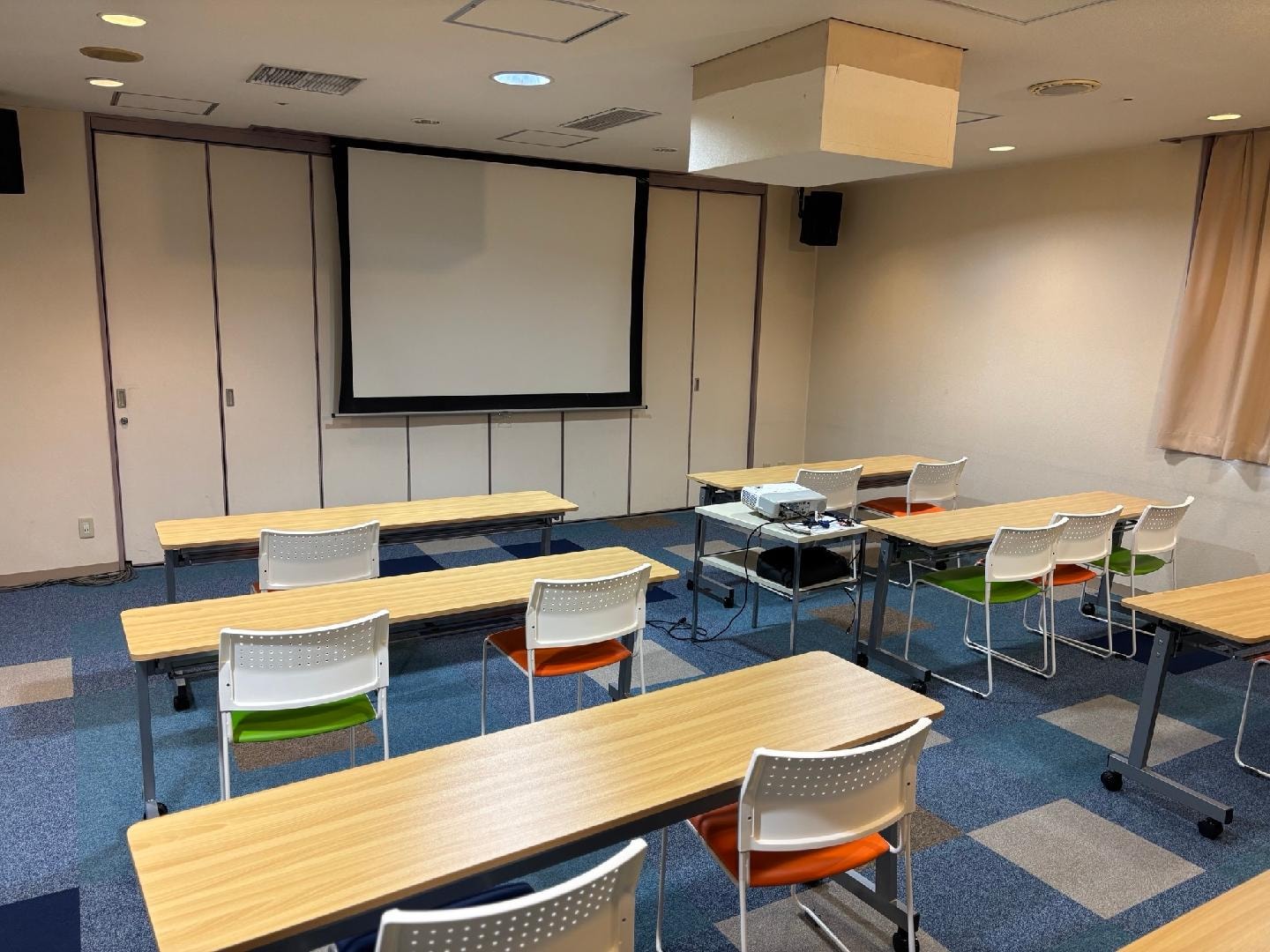 New chairs and tables in the conference room
