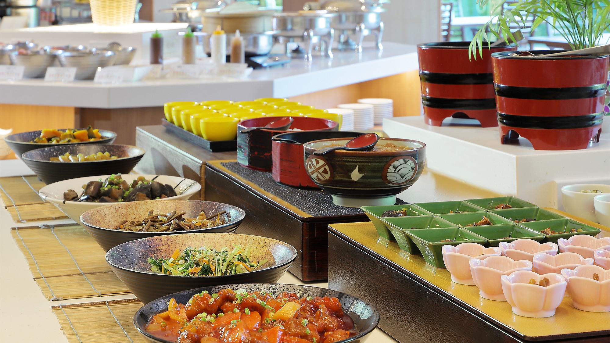 A buffet-style breakfast where you can enjoy as much as you like of whatever you like