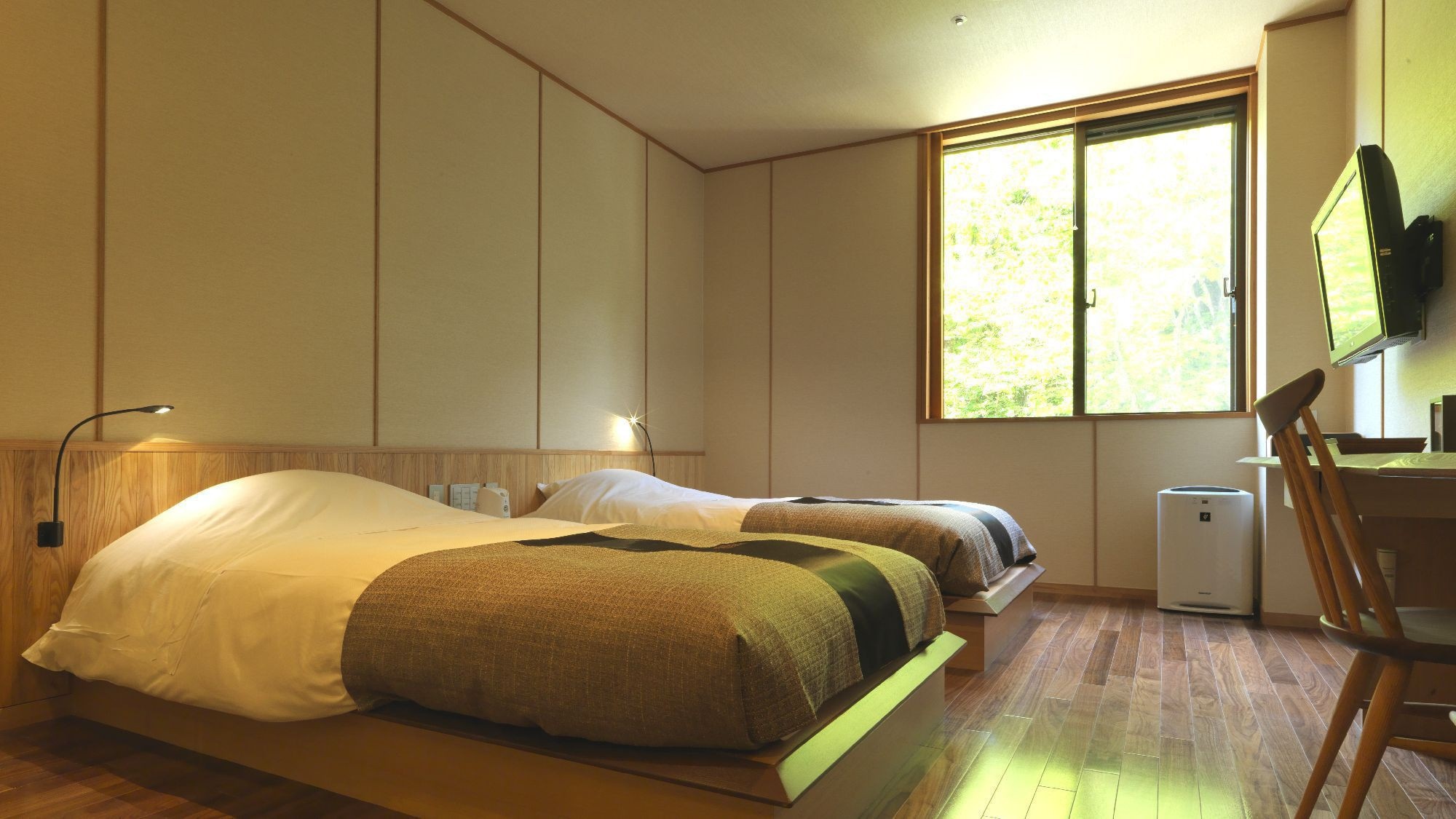 ◆ 日西式房間（客房示例）/ 52m2 日式和西式雙床間+榻榻米空間