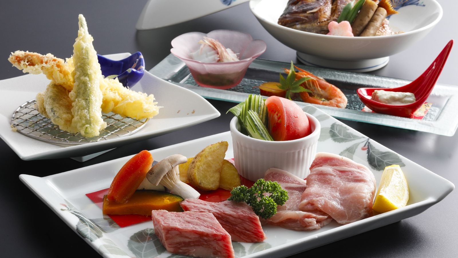 ★Iyo Beef & Hime Pork Double Steak is the main dish♪ Please enjoy comparing! *The image is an image*