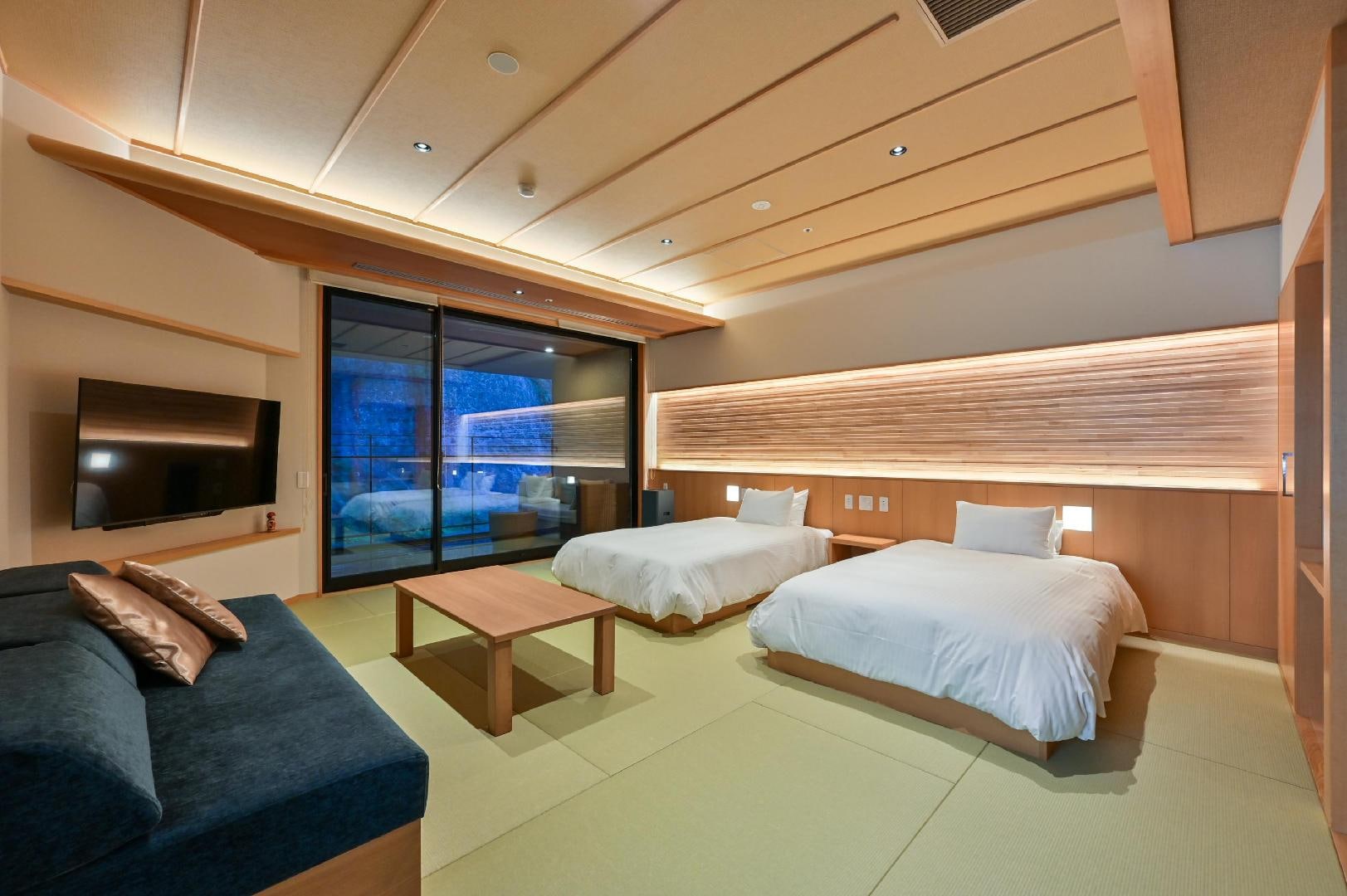 [Shisuitei] Suite (Kamar bergaya Jepang seluas 14,2 tatami + Ruang tamu bergaya Barat + dua tempat tidur single)