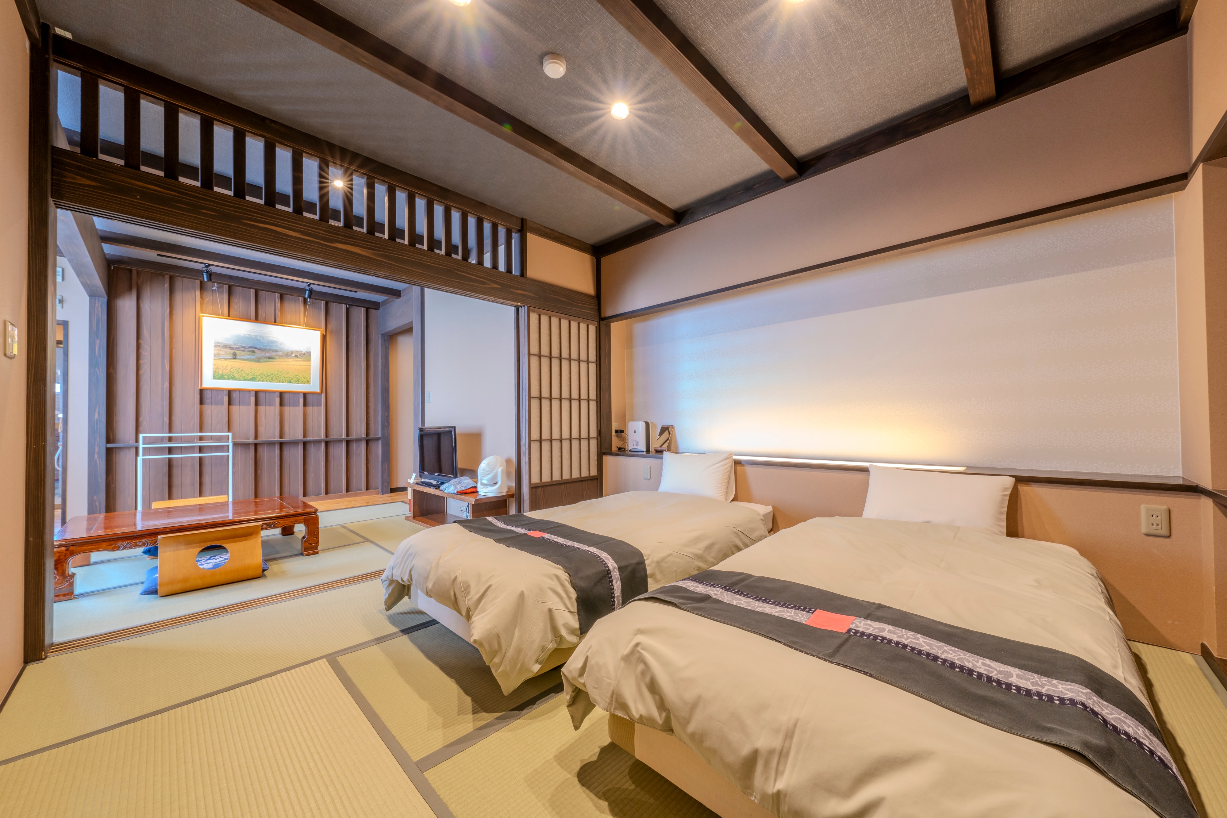 [Shinano-tei / Sakura-no-iro] Twin room with bath at the world-famous hot spring "Mayu"