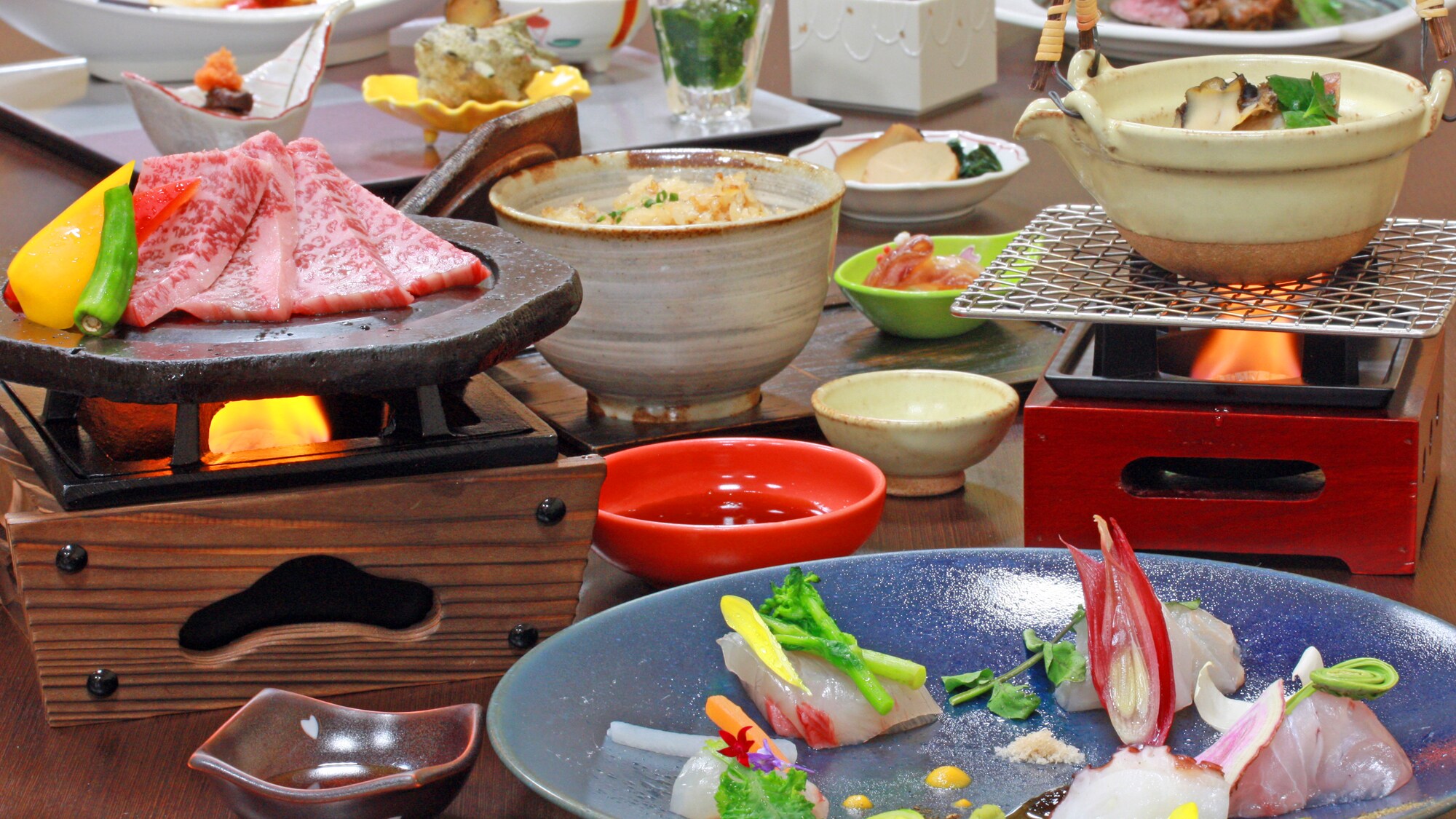 Nikmati steak daging sapi Akita Nishiki & cita rasa musiman dengan hidangan Jepang