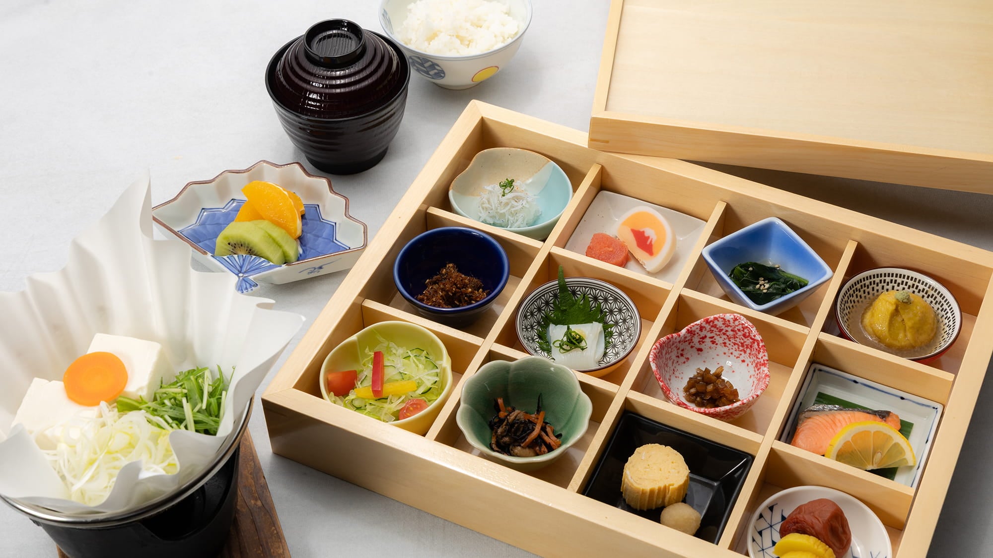 Breakfast in a tiered bento box